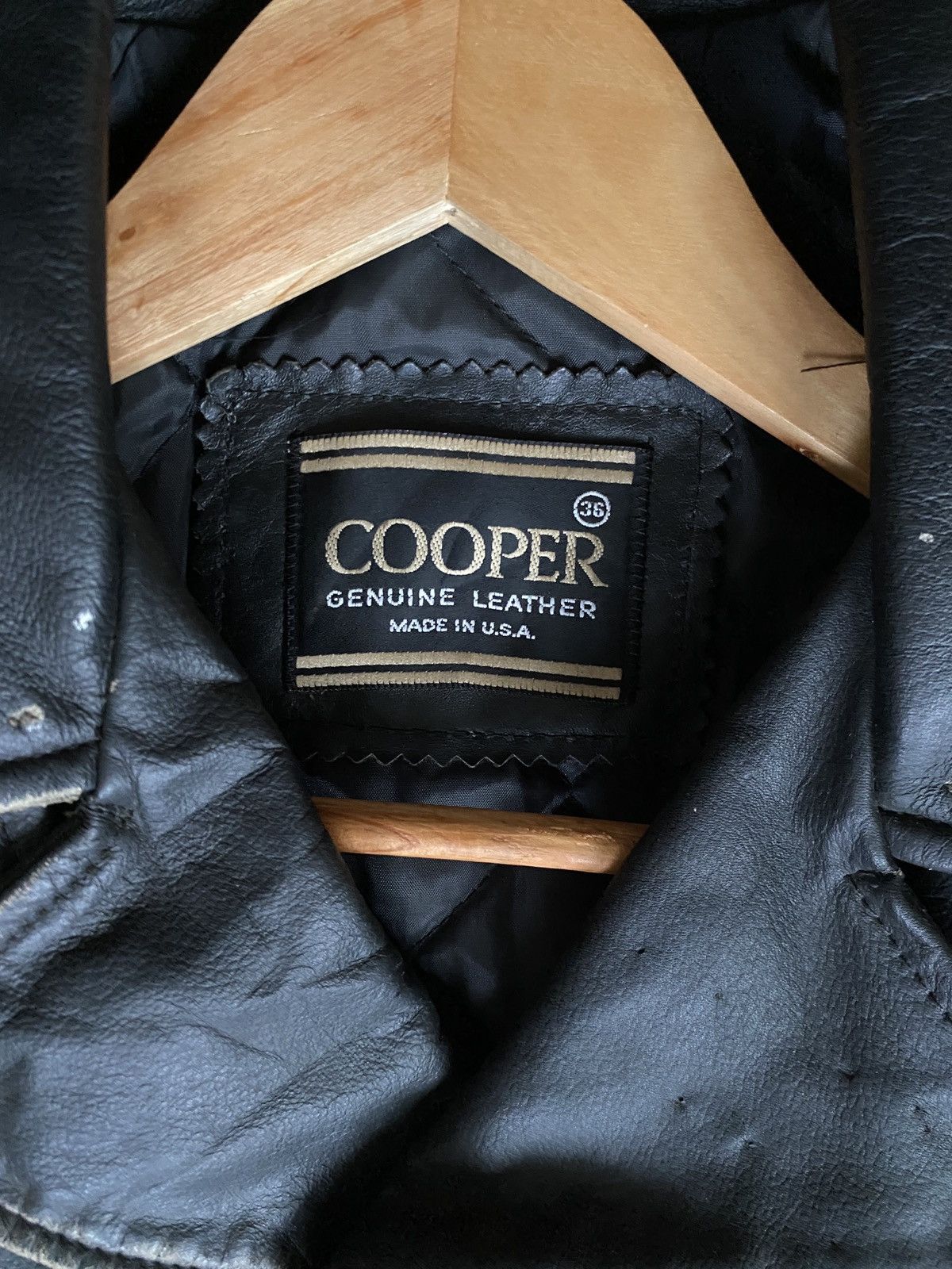 Cooper Vintage Brand Cooper Double Collar Leather Jacket 1970s Size US M / EU 48-50 / 2 - 12 Thumbnail