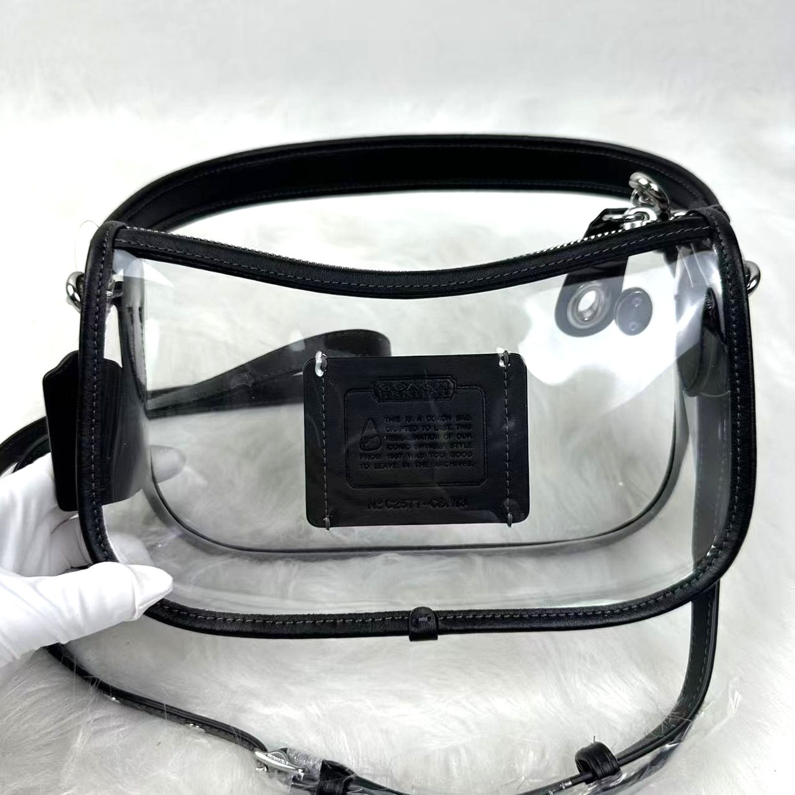 Coach Coach Stadium Swinger Clear Shoulder/Crossbody Silver/Black Size ONE SIZE - 2 Thumbnail