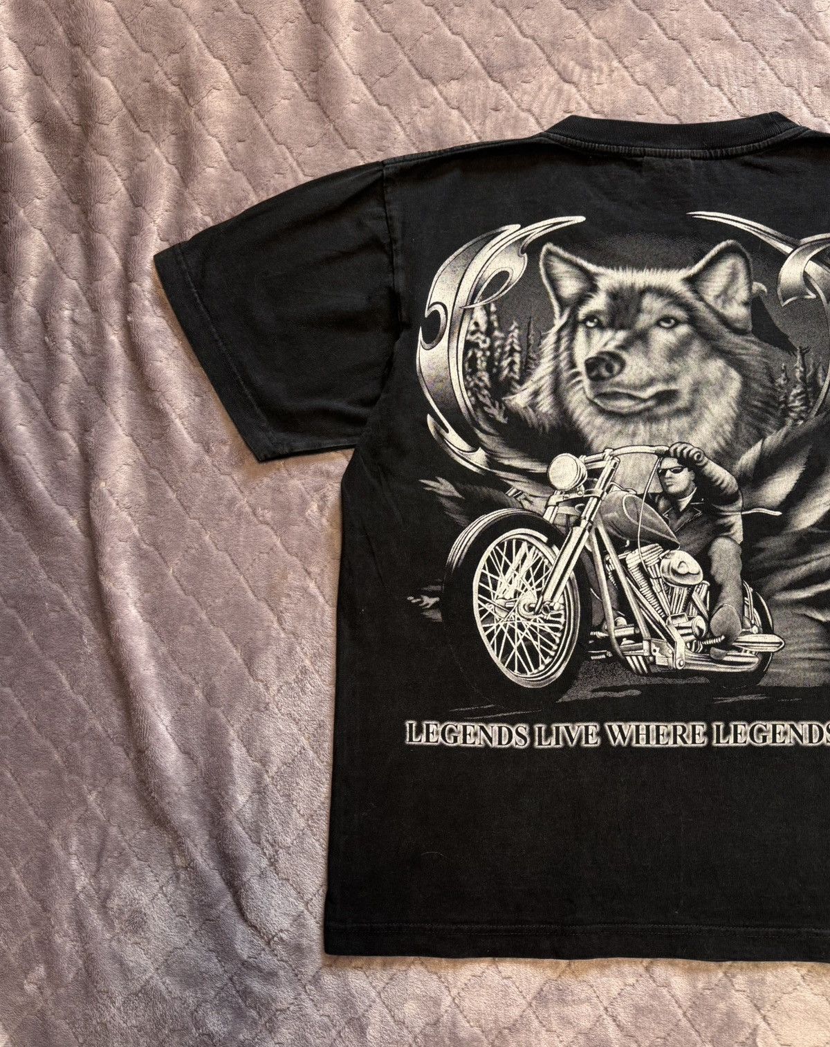 Band Tees × Vintage Vintage 2000s Biker Wolf Tee Shirt Size US M / EU 48-50 / 2 - 6 Thumbnail
