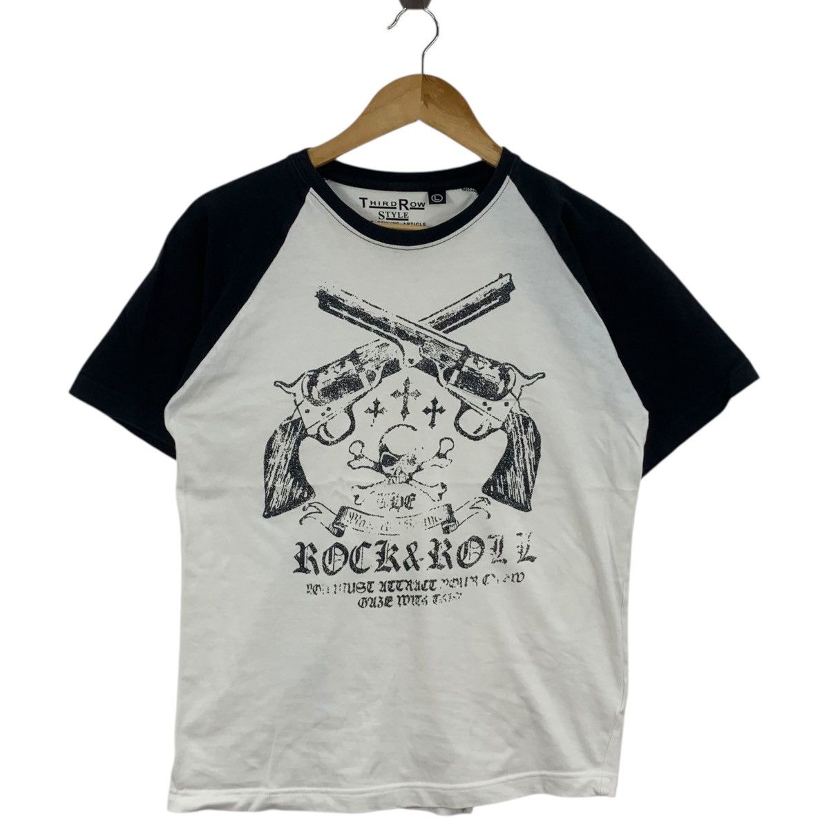 Other THIRD ROW STYLE Skull Guns Old English Text Tee Shirt Top Size L / US 10 / IT 46 - 4 Thumbnail
