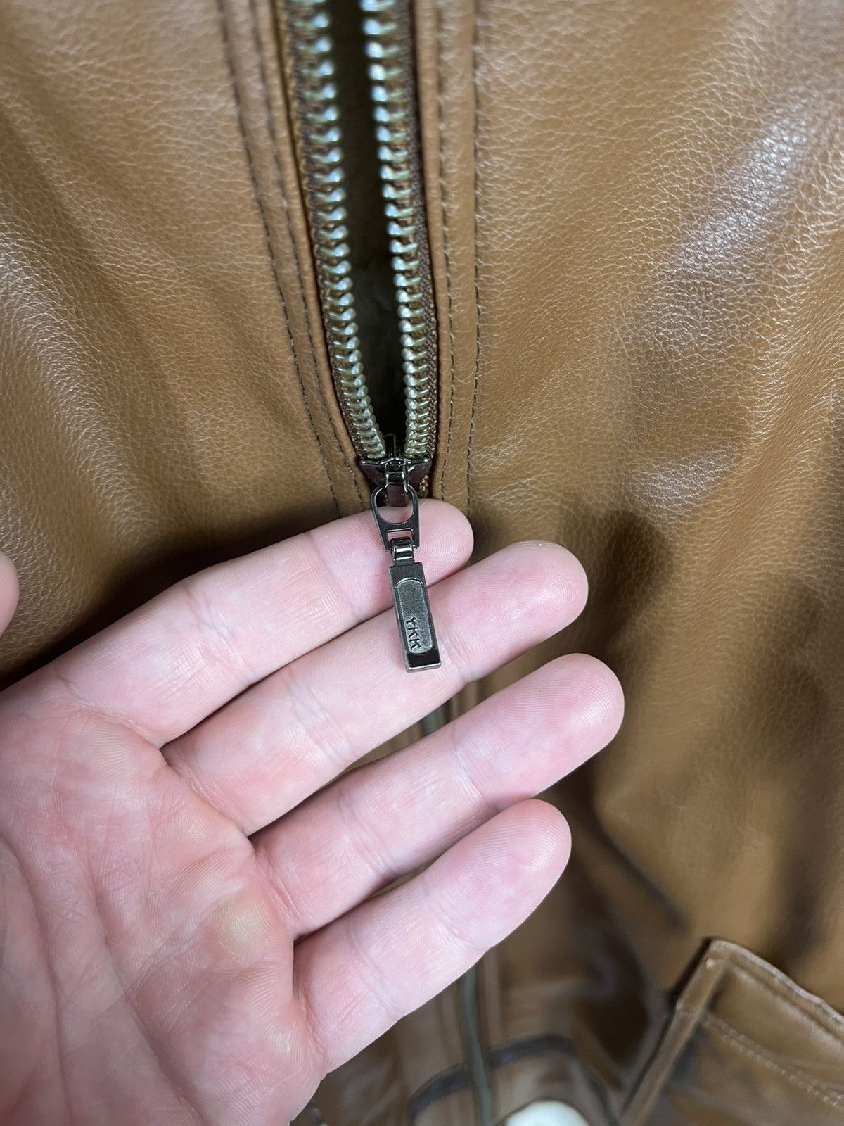Leather × Vintage Vintage Shearling Aviator Jacket Brown Leather Lined YKK Zip Size US XXL / EU 58 / 5 - 6 Thumbnail
