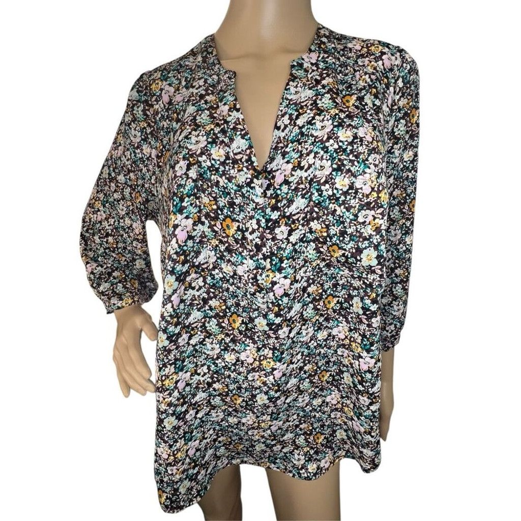 Torrid Torrid Harper 3/4 Sleeve V-Neck Loose Fit Floral Blouse Size L / US 10 / IT 46 - 1 Thumbnail