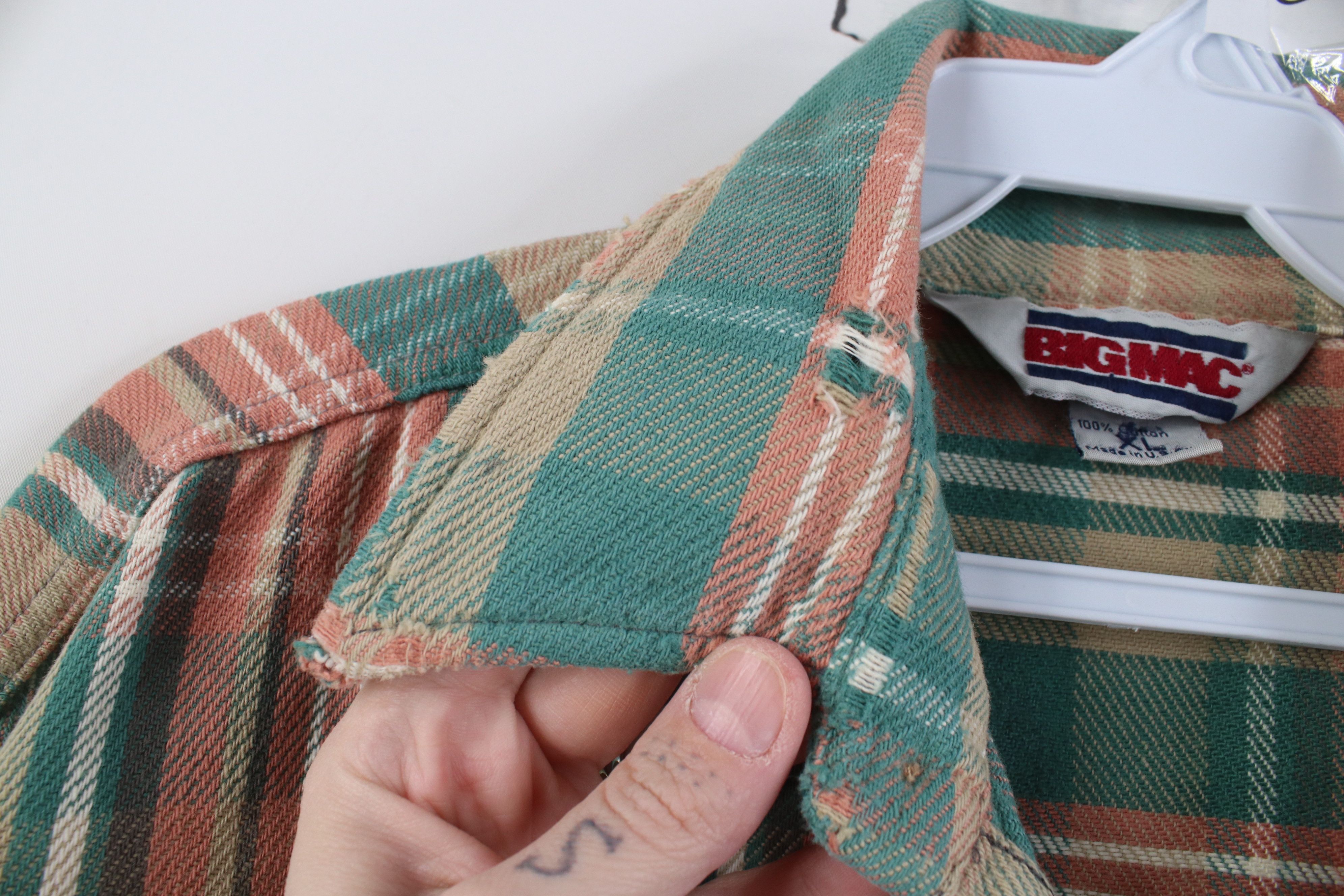 Vintage AS IS Vintage 70s Big Mac Collared Button Shirt Plaid USA Size US XL / EU 56 / 4 - 11 Thumbnail