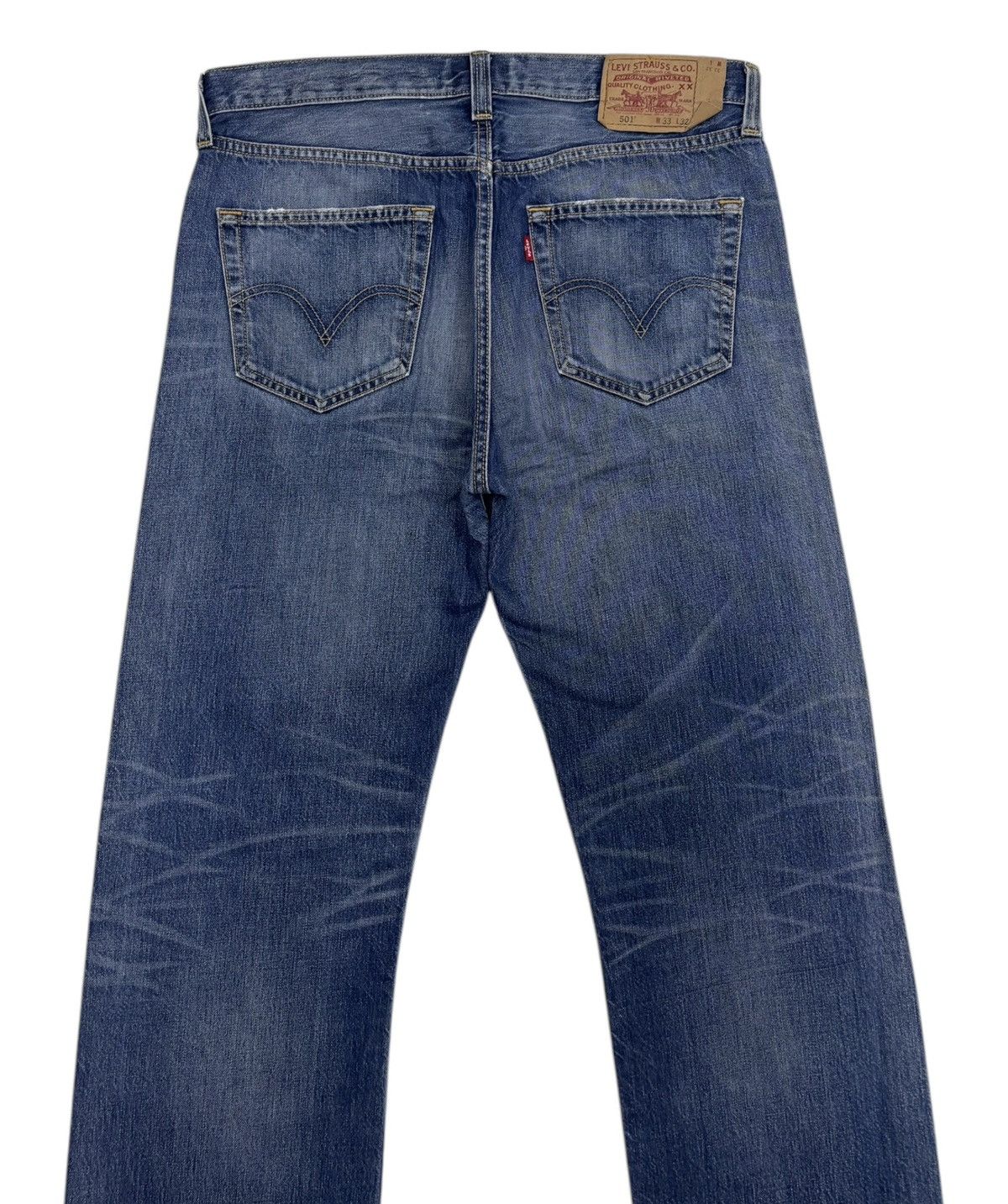 Levi's LEVIS 501 STRAIGHT LEG BUTTON FLY DISTRESSED DENIM JEANS Size US 34 / EU 50 - 6 Thumbnail