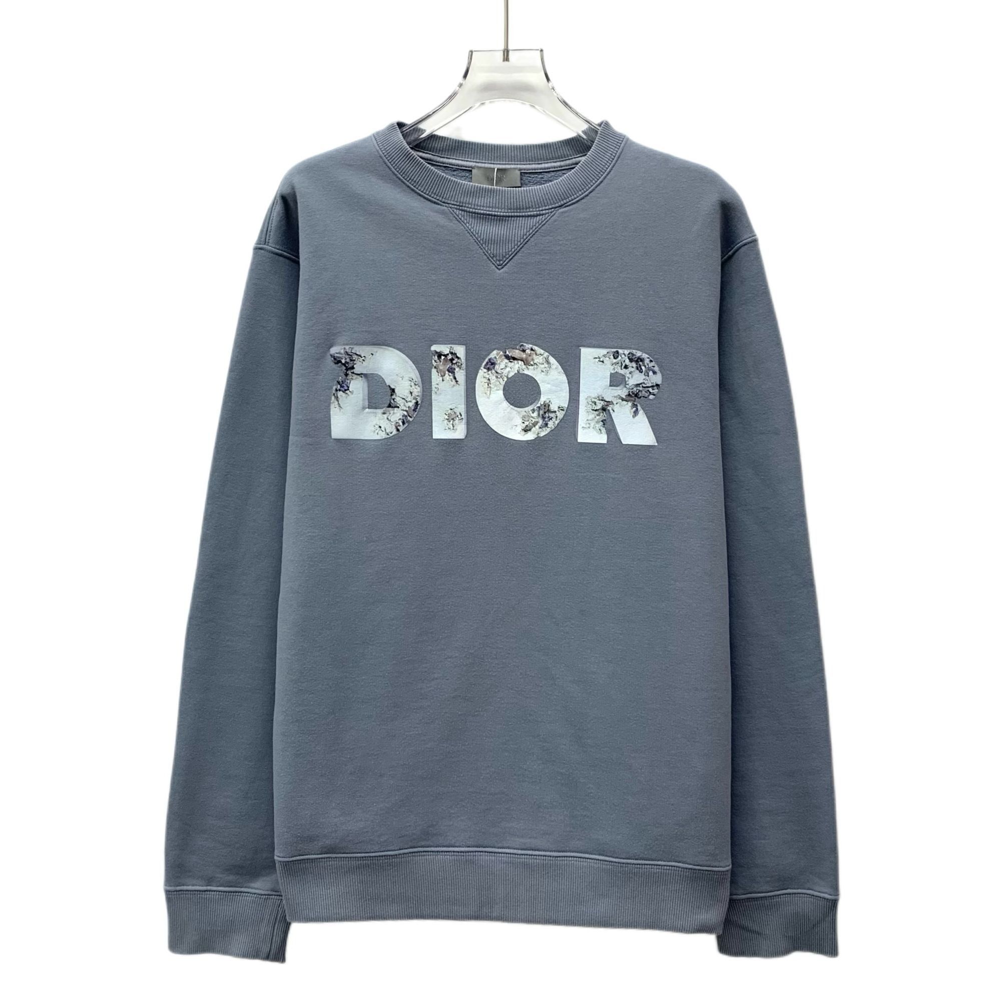 DIOR × DANIEL ARSHAM コラボスウェット DIOR X DANIEL ARSHAM Blue Cotton Sweatshirt With Eroded Logo