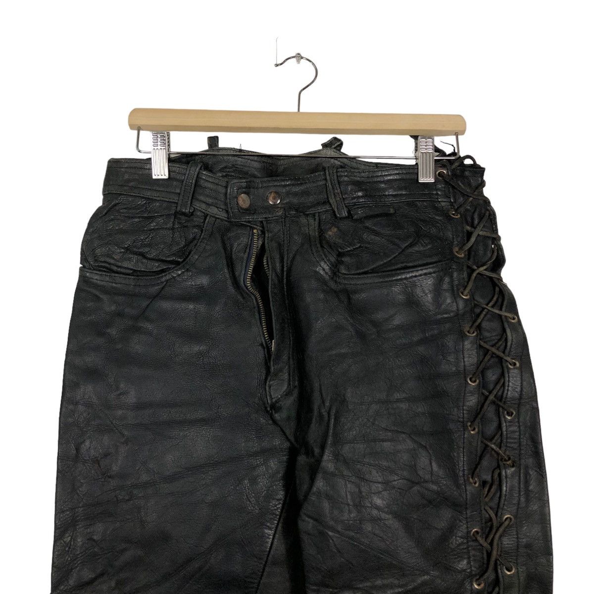 Genuine Leather 🔥90’s Genuine Leather Pants Racing Schott Perfecto Design Size US 30 / EU 46 - 3 Thumbnail