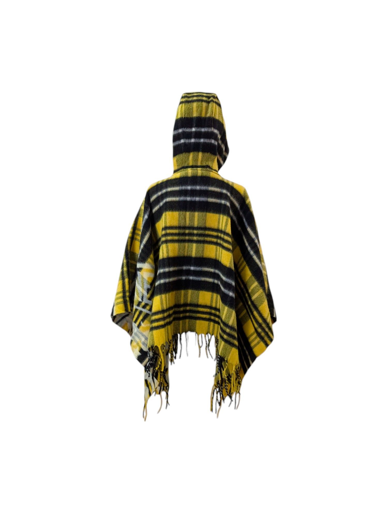 Dior Yellow Tartan Cape With Half-Zip Fringe Hem Size ONE SIZE - 8 Thumbnail