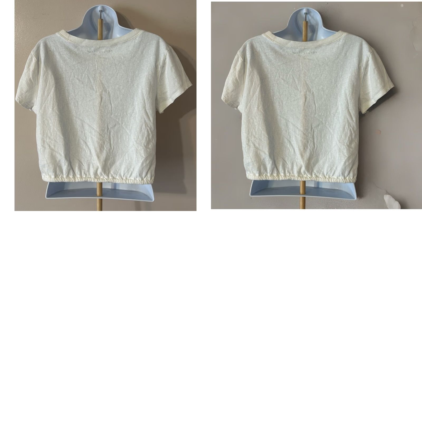 Vintage Aero Cropped Top Shirt Women Medium White Short Sleeve Wide Neck 2020 Size M / US 6-8 / IT 42-44 - 10 Thumbnail