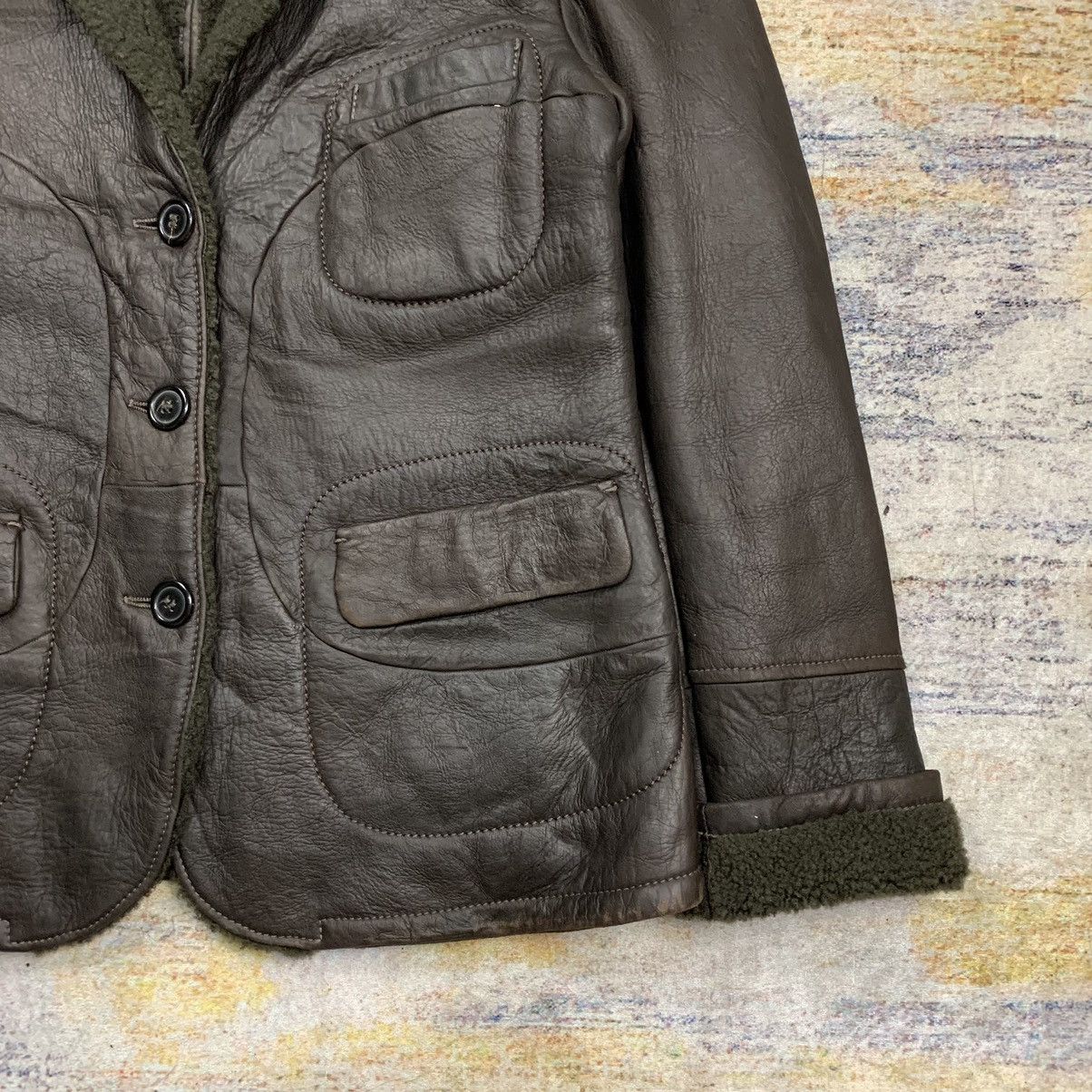 2000s Jil Sander x Raf simons shearling leather jacket