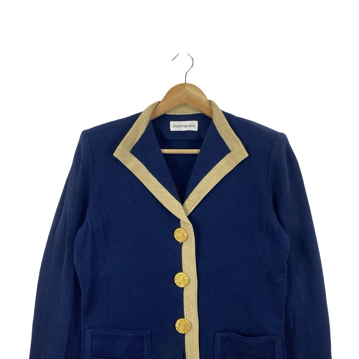 Yves Saint Laurent Vintage YVES SAINT LAURENT Trim Cropped Knit Blazer Jacket Size M / US 6-8 / IT 42-44 - 3 Thumbnail