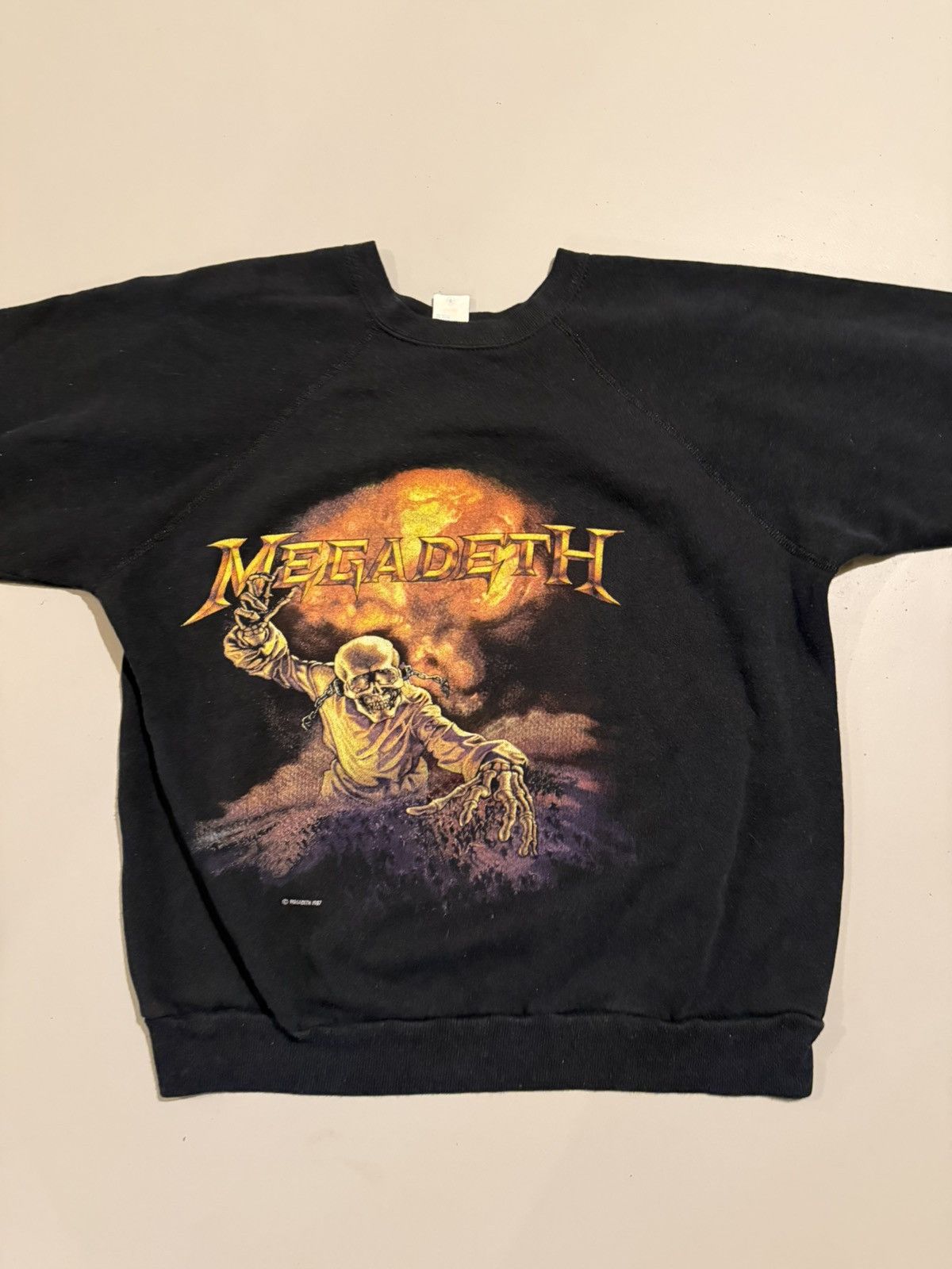 Tultex Vintage 1987 Megadeth Raglan Sweatshirt Size US L / EU 52-54 / 3 - 3 Thumbnail