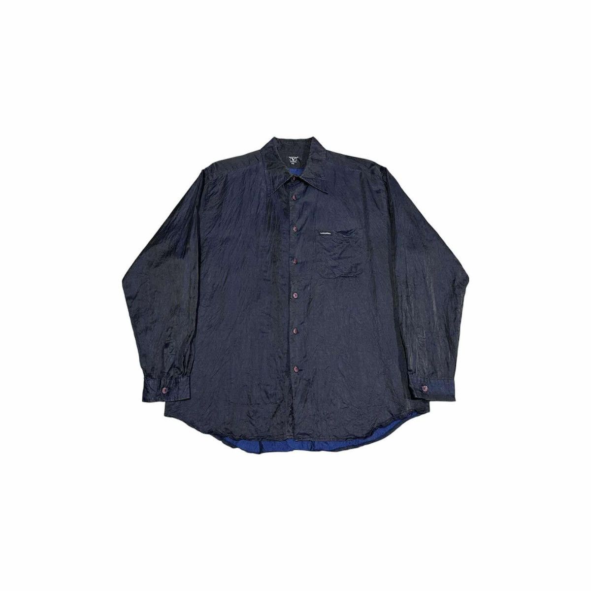 Designer × Japanese Brand × Valentino 🔥Rare Vintage Valentino Waxed Shirt Black Iridescent Blue Size US XL / EU 56 / 4 - 3 Thumbnail