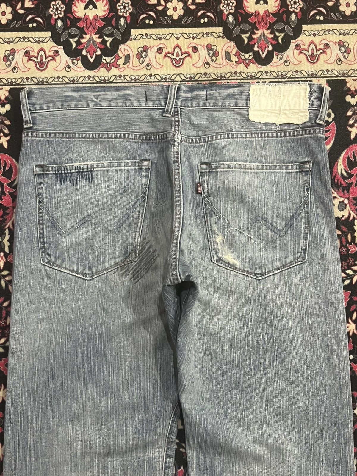 Edwin Vintage Edwin XVS Light Blue Sashiko Patchwork Loose Jeans Size US 34 / EU 50 - 7 Thumbnail