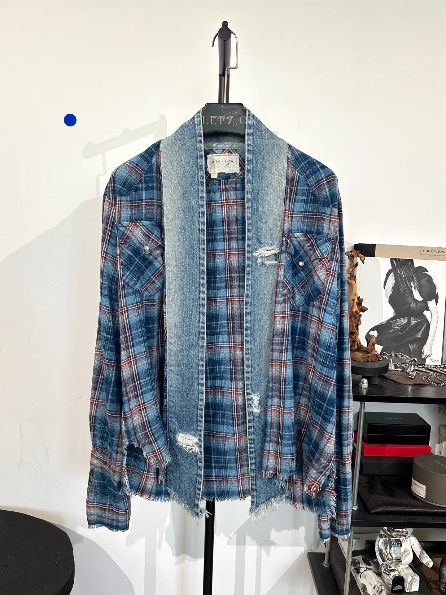 Greg Lauren Blue Plaid Long Sleeve Button Up Shirt L Size US L / EU 52-54 / 3 - 1 Thumbnail