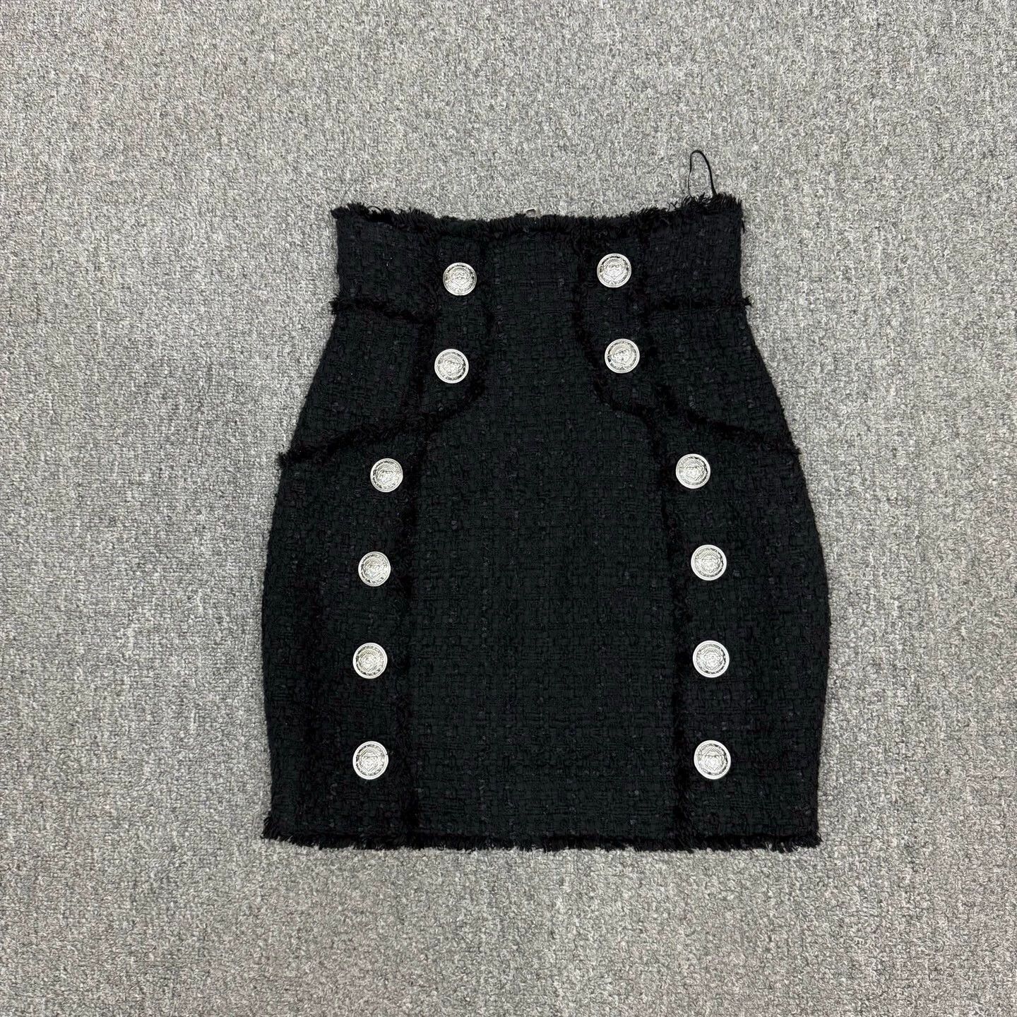 Balmain BALMAIN double-breasted black mini skirt 34 99NWT Size 25" / US 0 / IT 36 - 1 Thumbnail