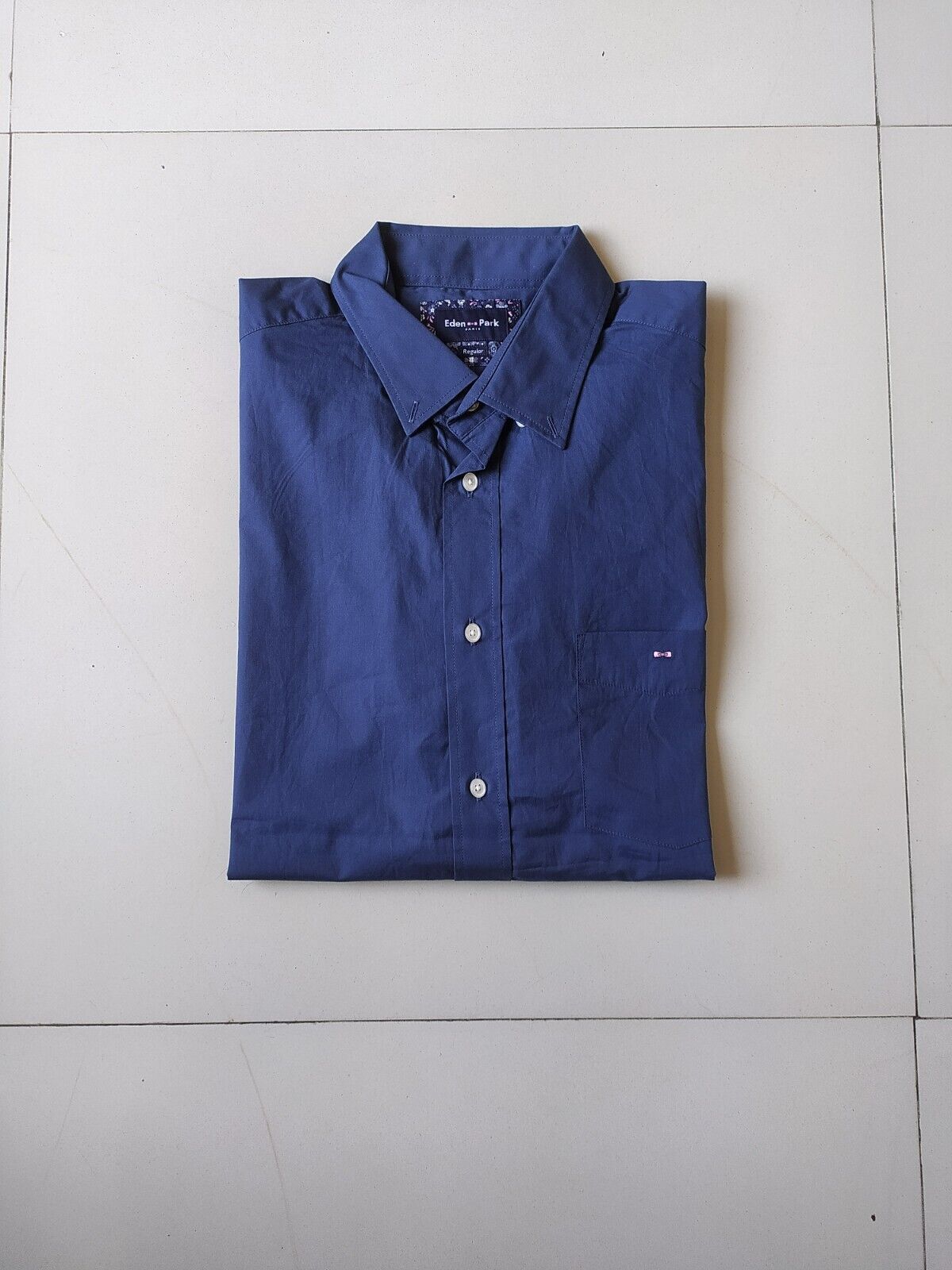 image of Eden Park Dark Blue Shirt With Contrasting Elbow Patches$140, Men's (Size XL)