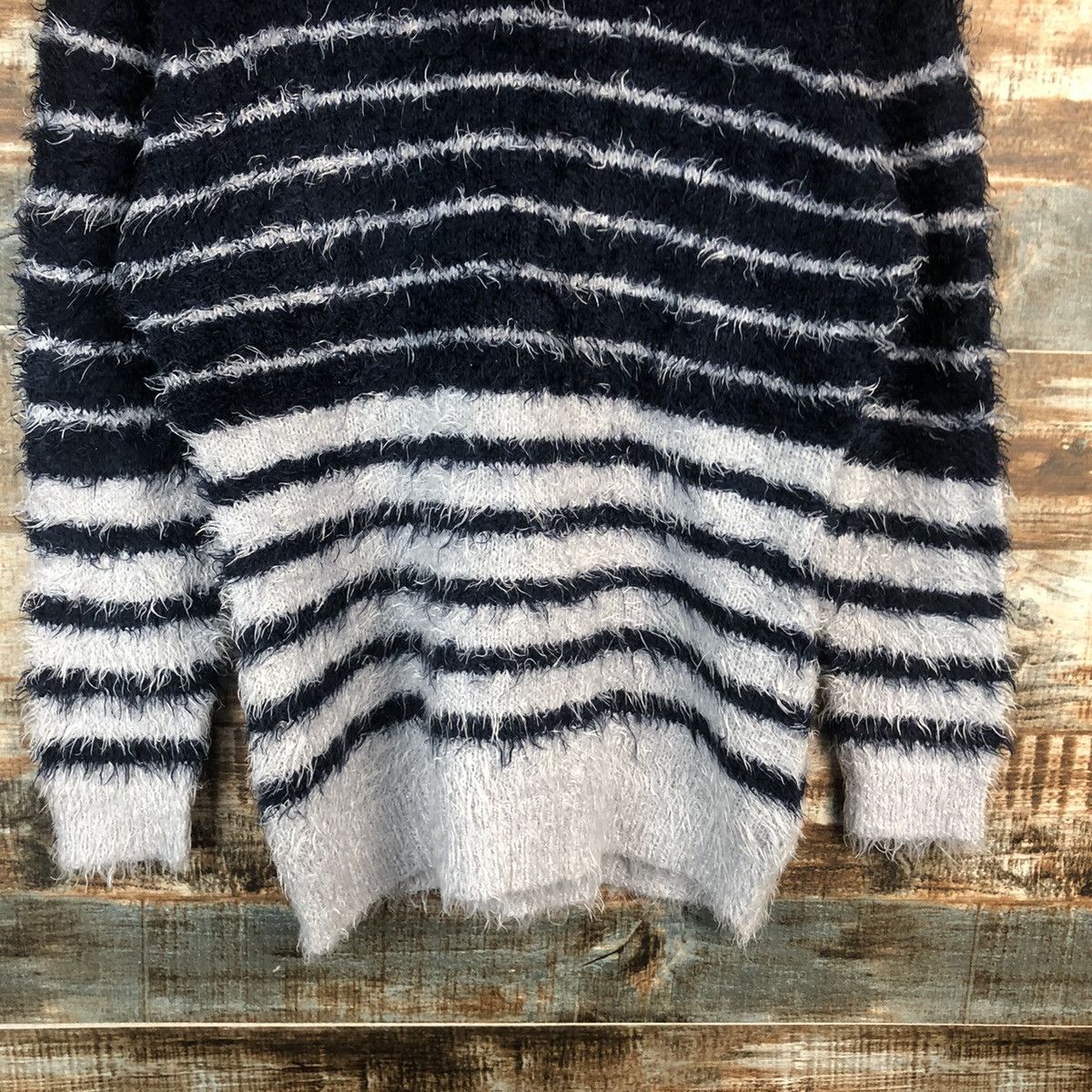Homespun Knitwear DL Enjoliver Blue Stripe Mohair shaggy Knitwear #C029 Size US M / EU 48-50 / 2 - 6 Thumbnail