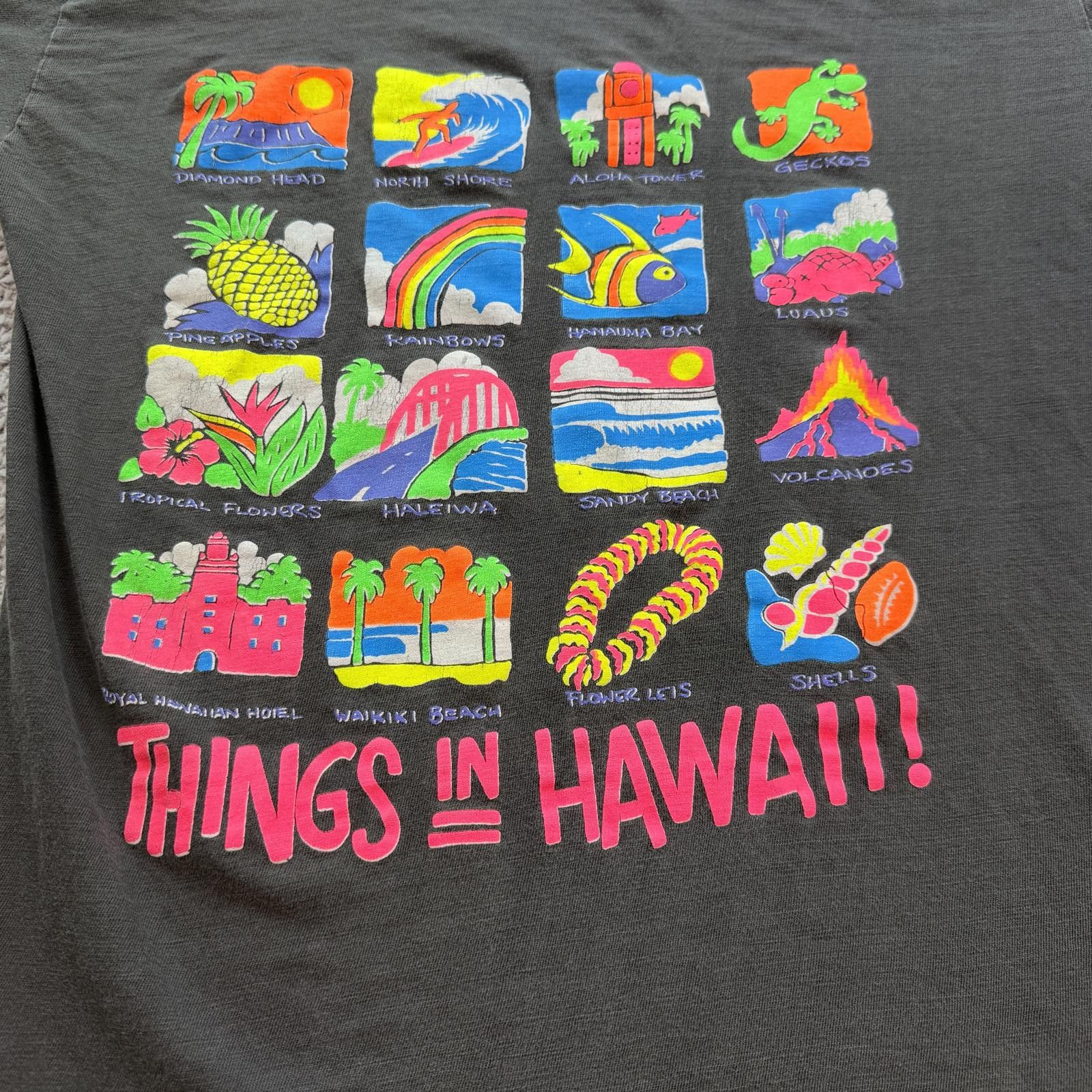 Other Vintage 90s Hawaii T Shirt Poly Tees Neon Tourist Tee Island Size US L / EU 52-54 / 3 - 6 Thumbnail