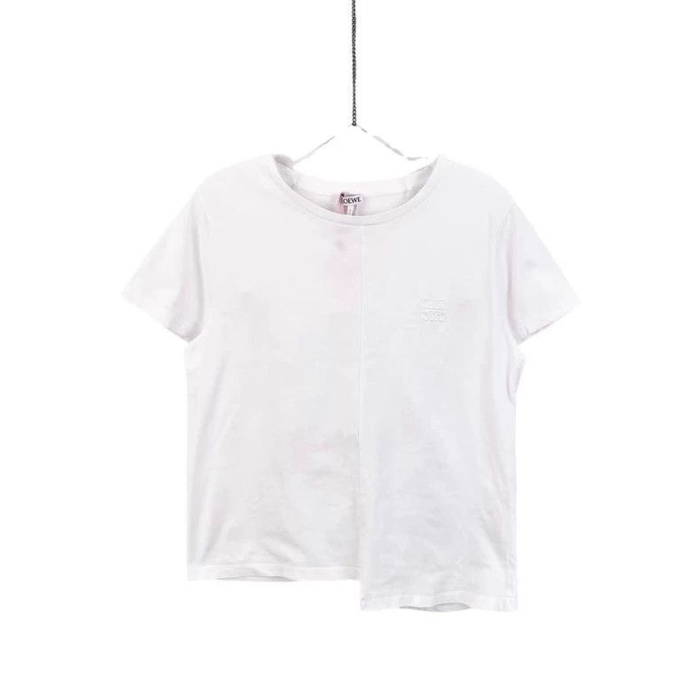 Loewe LOEWE White logo embroidered short sleeves Size L / US 10 / IT 46 - 1 Thumbnail