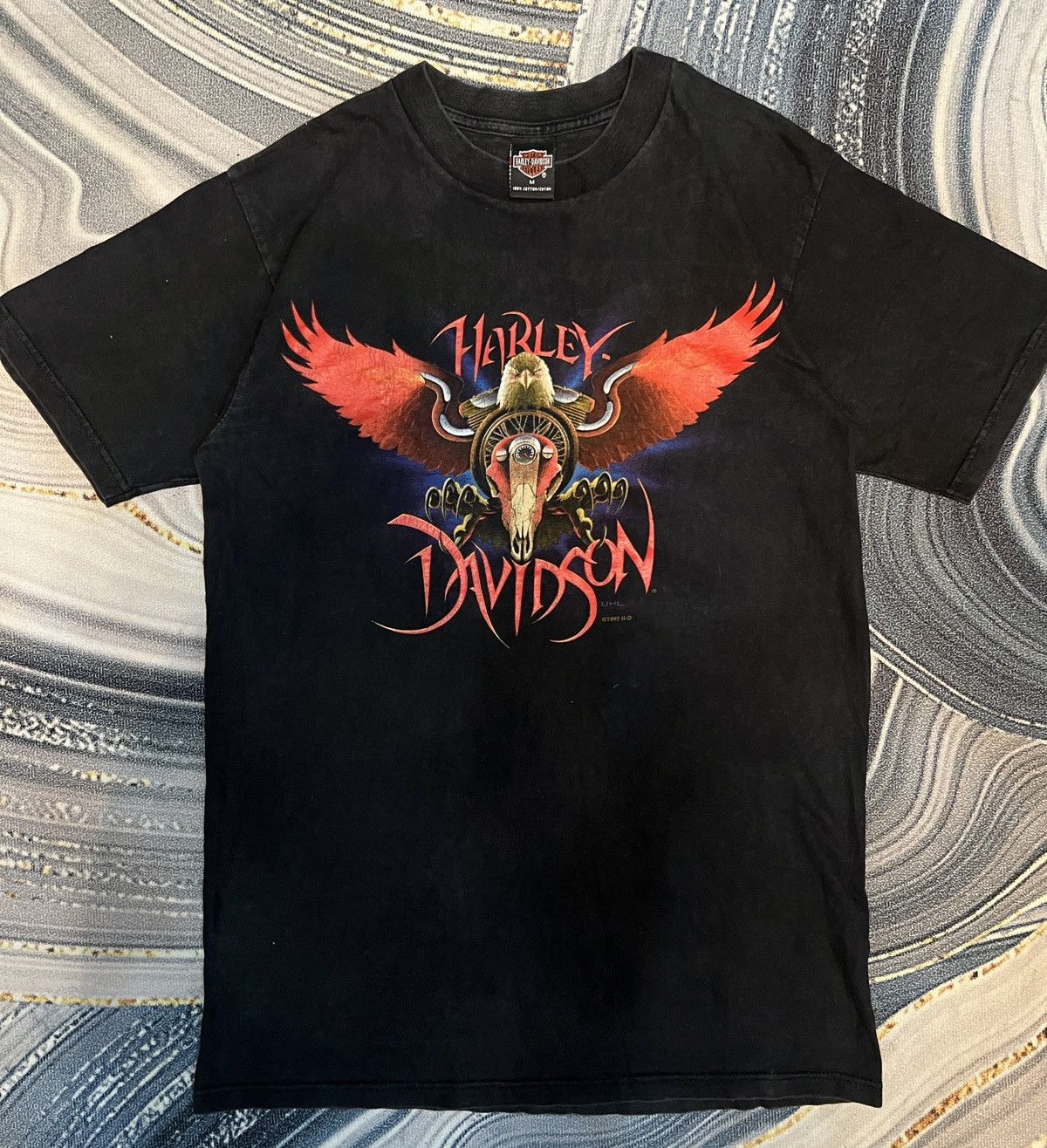 Harley Davidson Vintage 1997 Harley Davidson Eagle Flames tee Size US M / EU 48-50 / 2 - 1 Thumbnail
