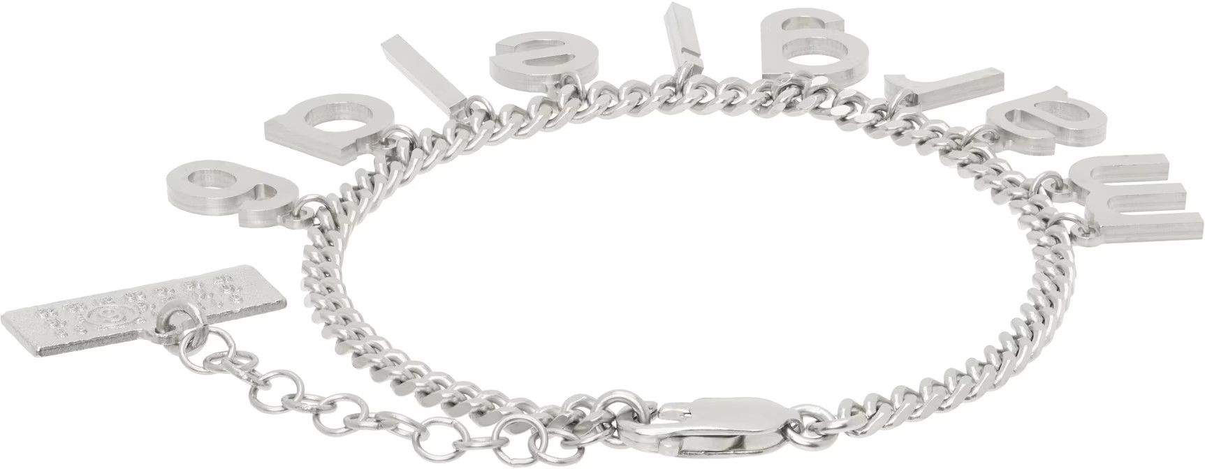 MM6 × Maison Margiela MM6 Maison Margiela Silver Letter Logo Bracelet Size ONE SIZE - 2 Thumbnail