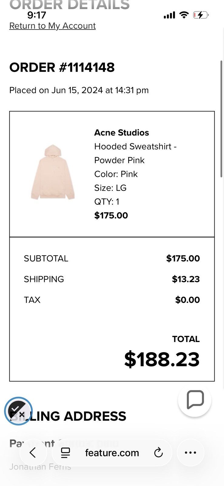 Acne Studios Acne Studios Hoodie Size Large Light Pink Size US L / EU 52-54 / 3 - 6 Thumbnail