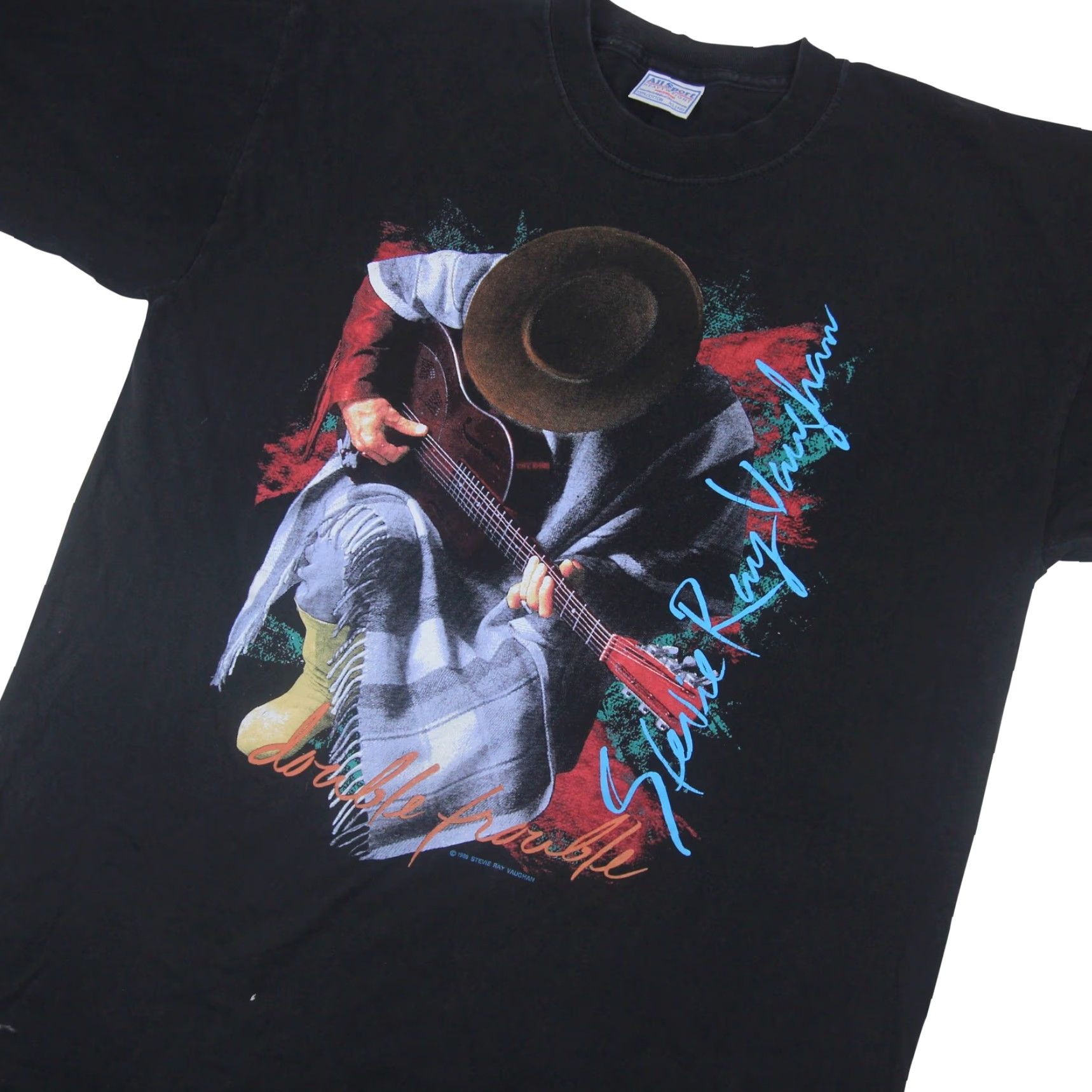 Vintage VINTAGE Stevie Ray Vaughan Double Trouble Graphic T shirt XL Men Black 1989 Shirt Mens Size US XL / EU 56 / 4 - 2 Thumbnail