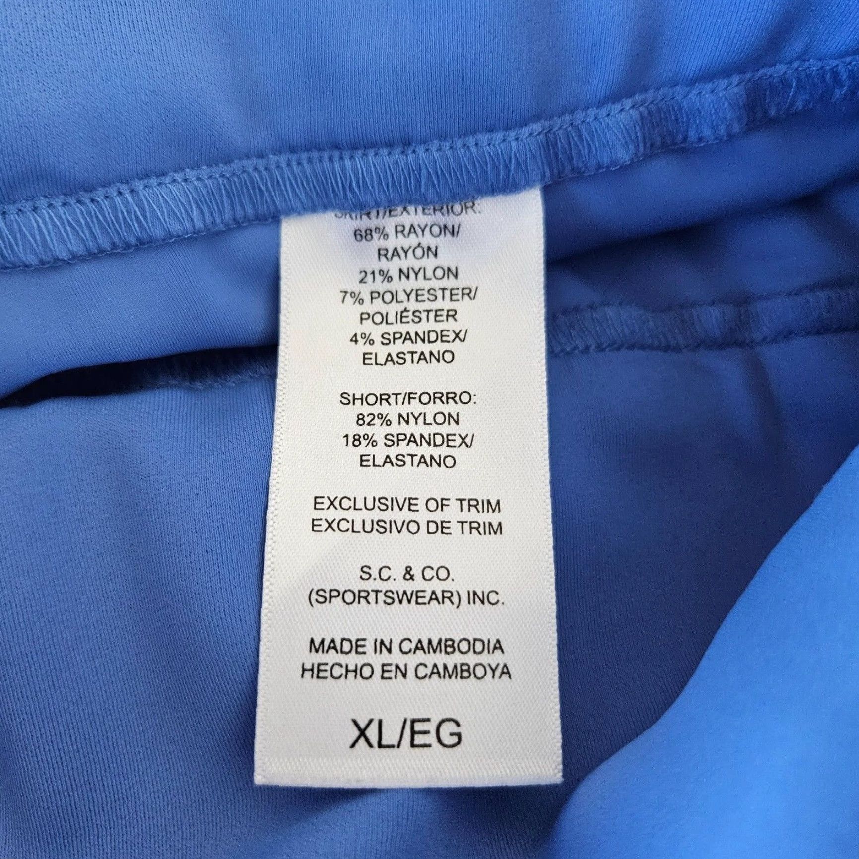 Vintage SC& Co Womens Skort XL Blue Pockets Pull On Athletic Activewear Short Skirt Womens Girls Mens Size ONE SIZE - 4 Thumbnail