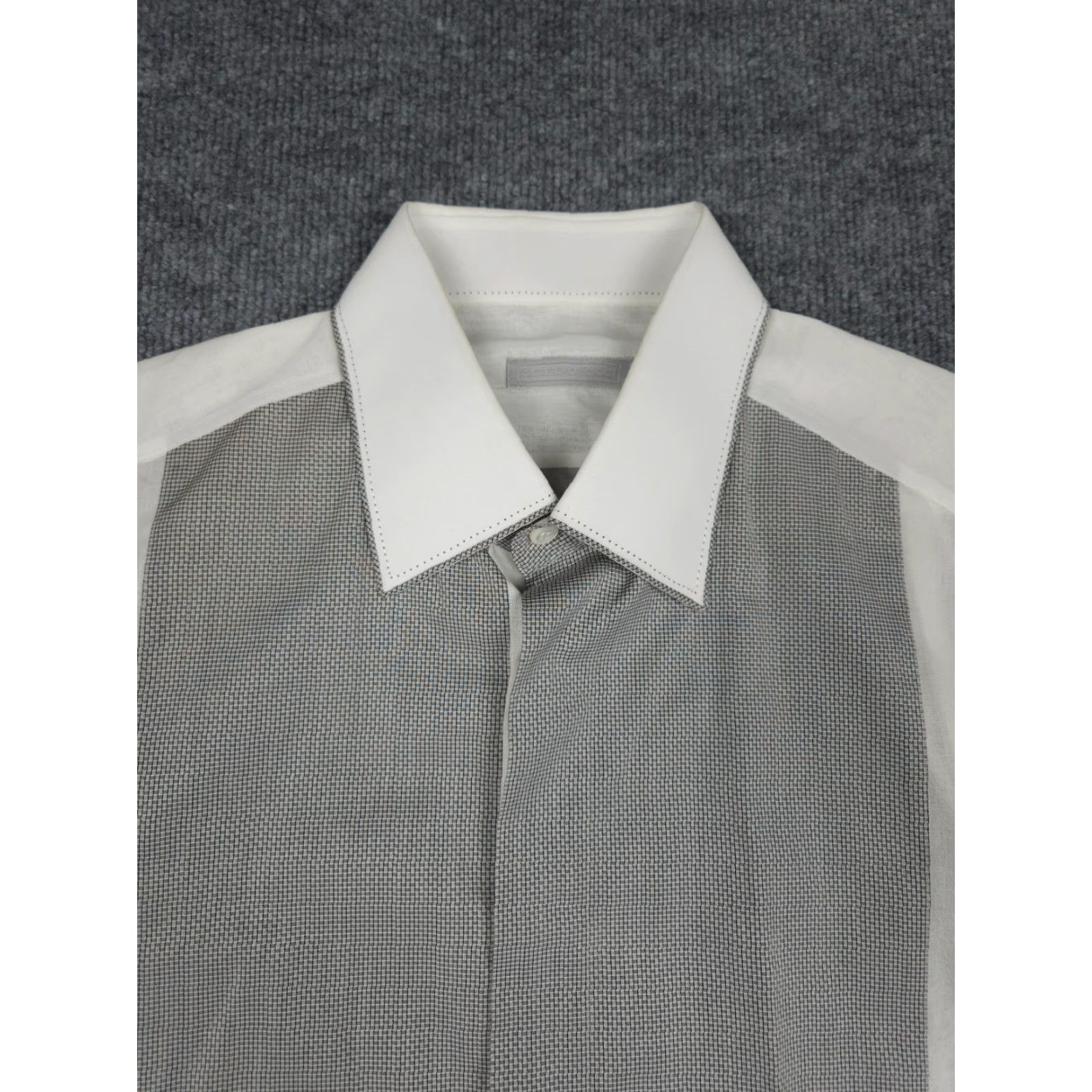 Stefano Ricci Stefano Ricci Shirt Men 41 16 White Gray Button Up French Cuff Italy Cotton Dress Shirt, Formal, 100% Cotton, White, 31 in, Regular, Mens Size US L / EU 52-54 / 3 - 2 Thumbnail