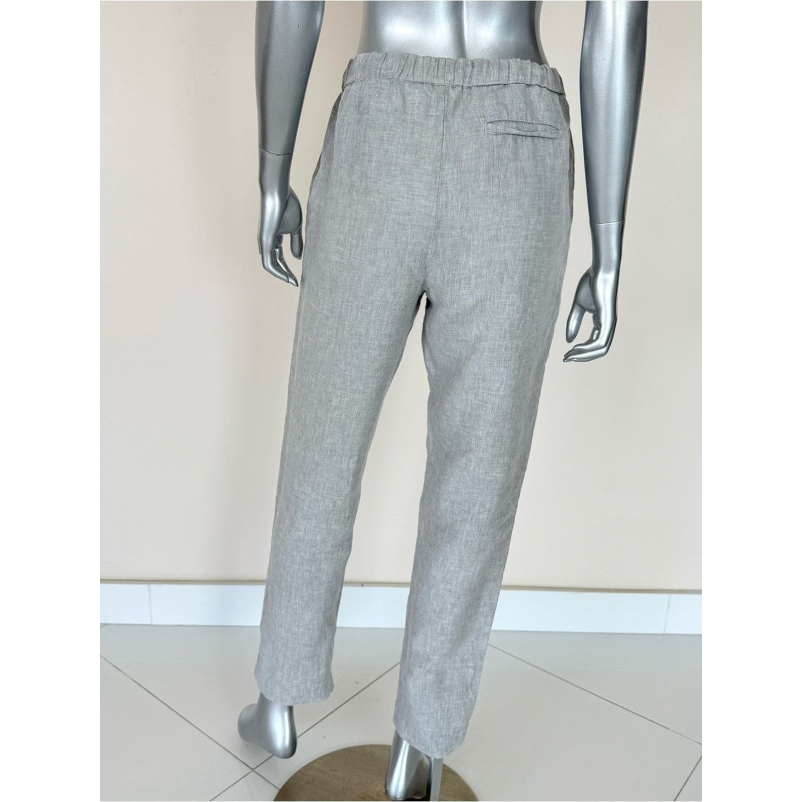 Saks Fifth Avenue Saks Fifth Avenue women grey linen pants size M Size 28" / US 6 / IT 42 - 3 Thumbnail
