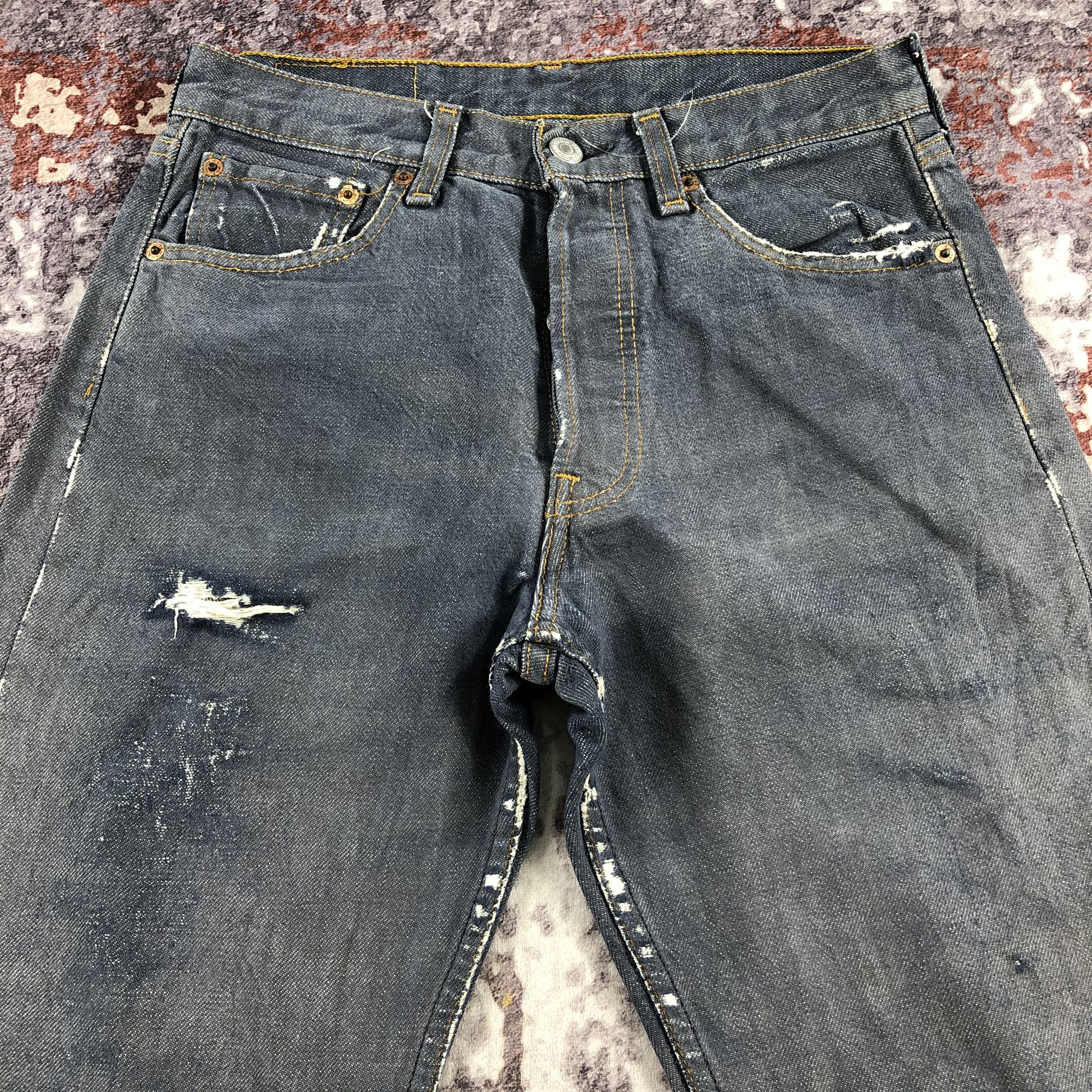 Levi's 90s Vintage Ripped Levis 501 Jeans-JM2674 Size US 28 / EU 44 - 3 Thumbnail
