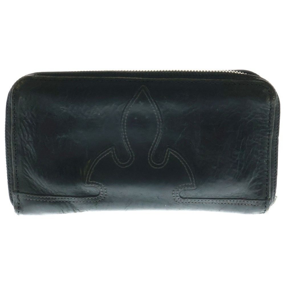 Chrome Hearts Rec F Zip Leather Wallet Black