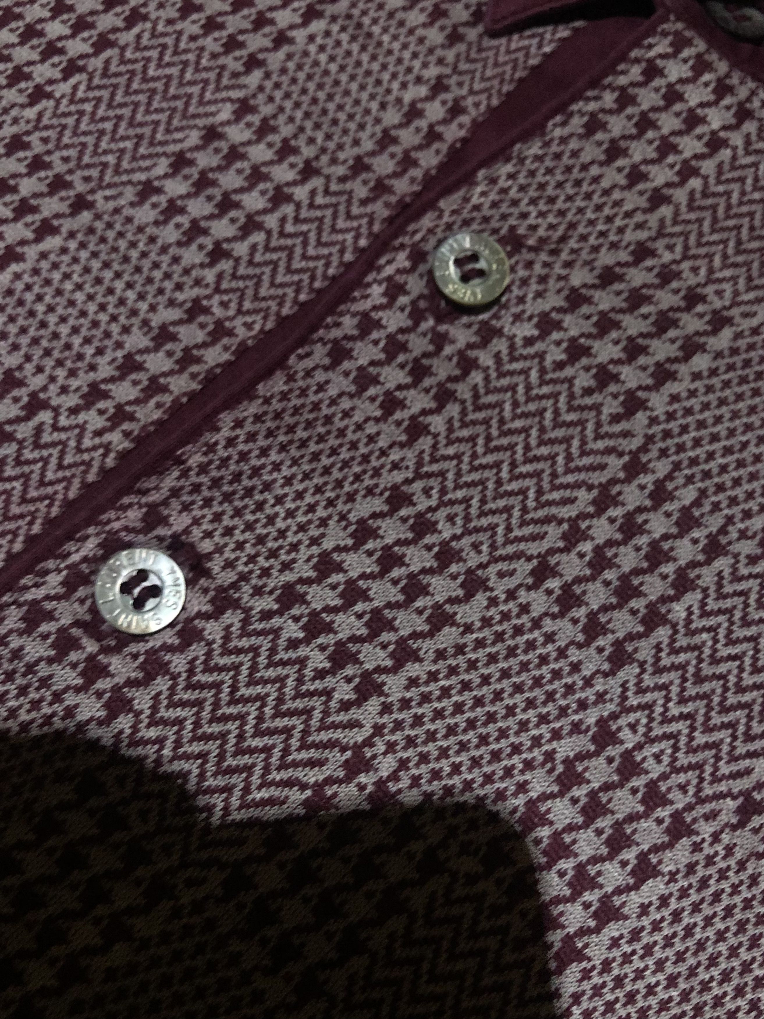 Yves Saint Laurent Vintage Yves Saint Laurent Pour Homme Houndstooth Knit Polo Size US M / EU 48-50 / 2 - 4 Thumbnail