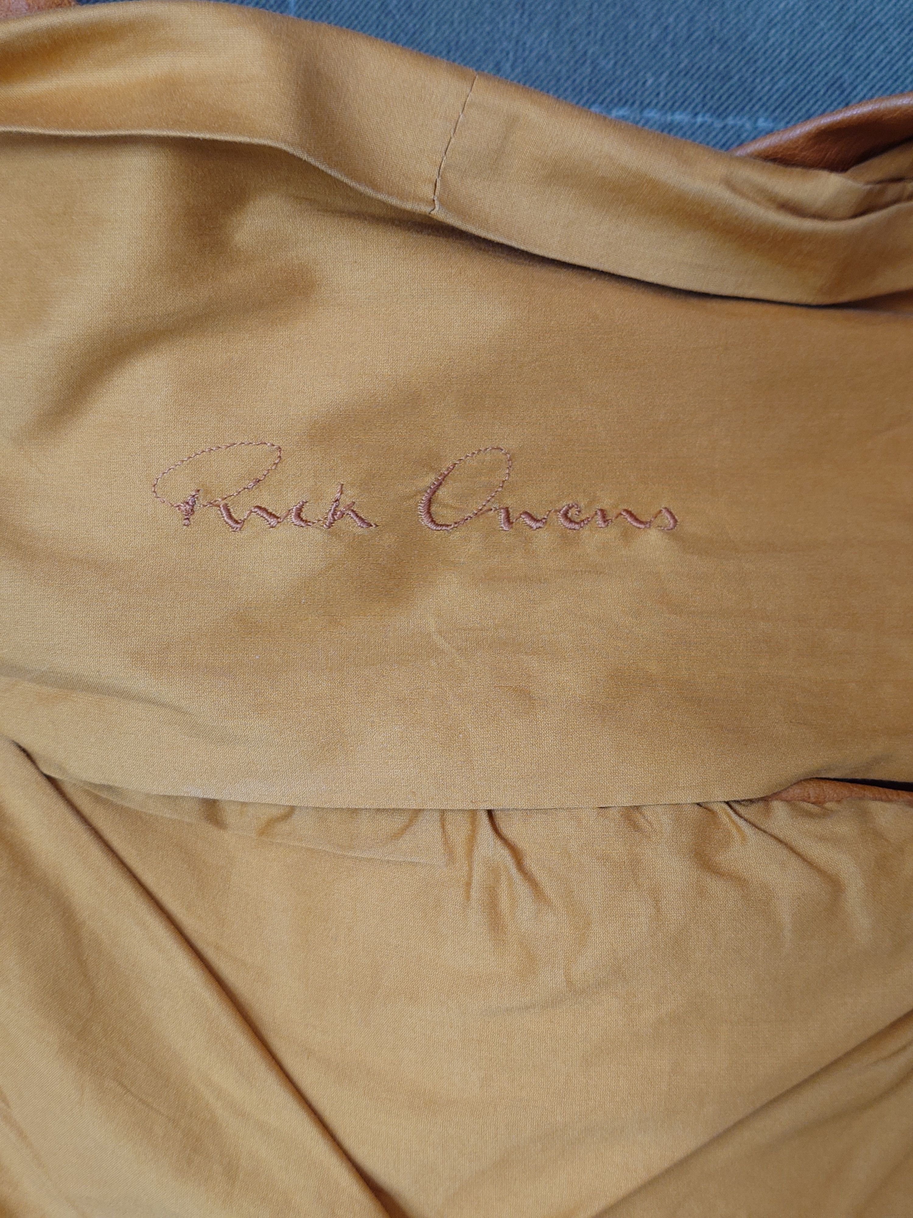 Rick Owens AW03 Rick Owens “Trucker” Honey Naska Leather Biker Jacket Size XS / US 0-2 / IT 36-38 - 3 Thumbnail