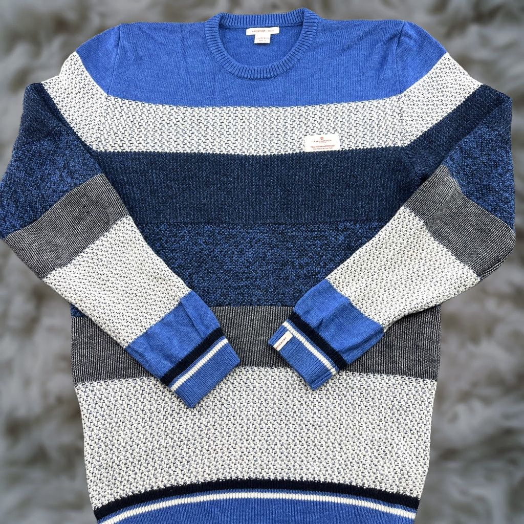 Amundsen Amundsen Sports Oslo Mens Sweater XL 100% Merino Wool Knitted Crewneck Multicolor Knit Pullover Cardigan Norway Men Mens Mens Size US XL / EU 56 / 4 - 1 Thumbnail