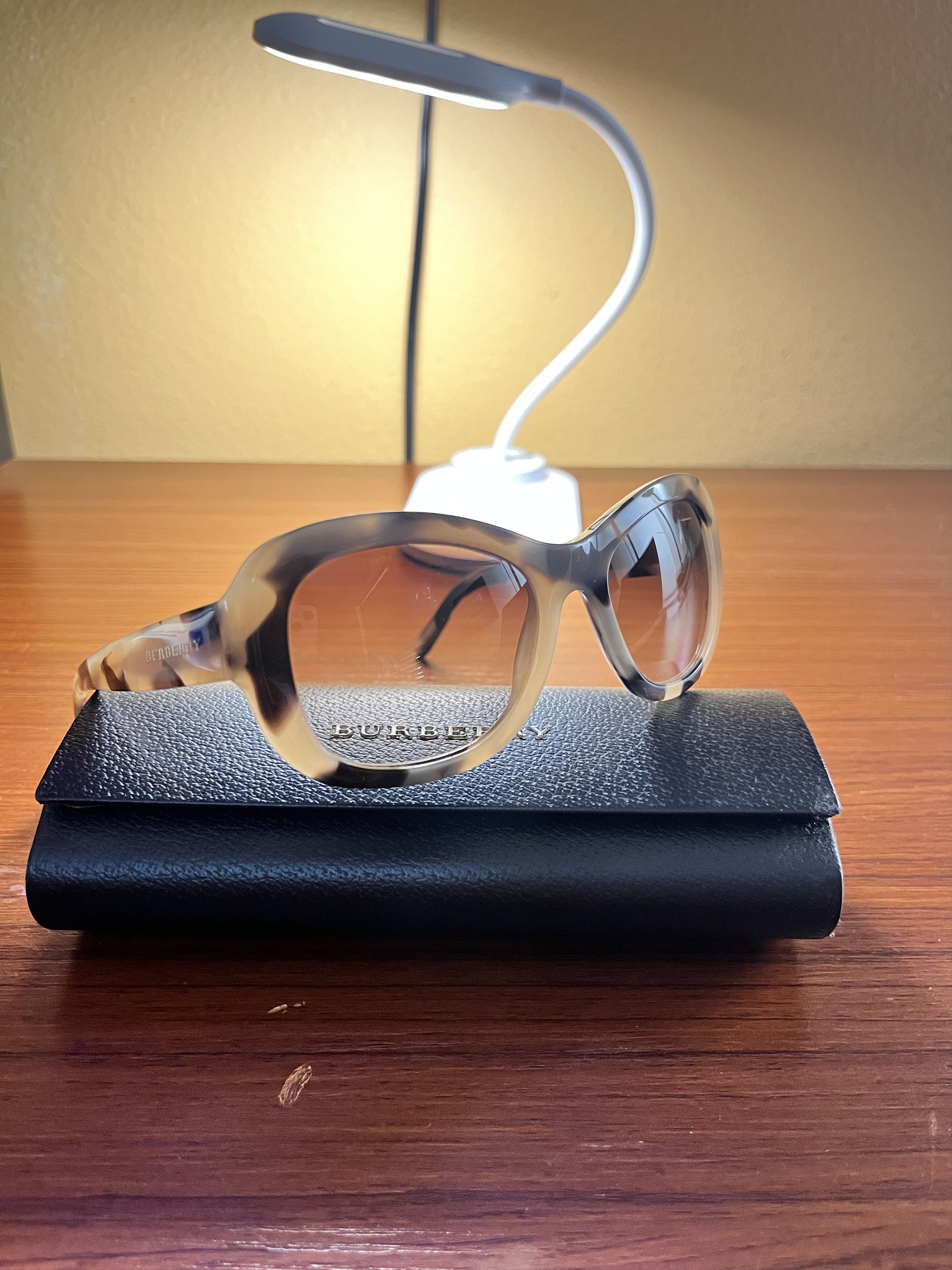 image of Burberry Tortoise Shell Cat-Eye Sunglasses, Men's