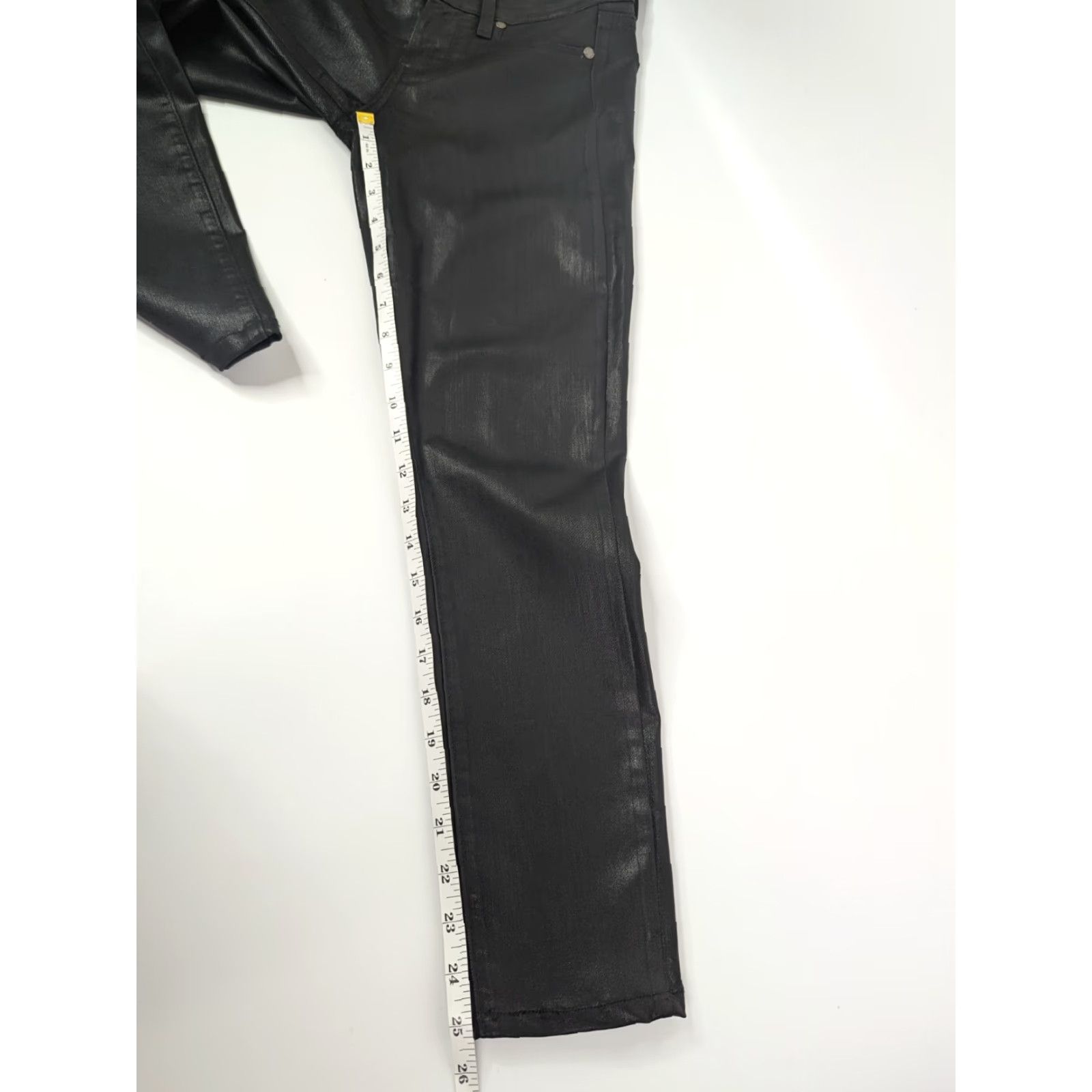 Paige PAIGE Verdugo Ankle Jeans Coated Black Silk Pants Women's Size 25 Lyocell Jeans Coated Black Silk Pants Women's 25 Paige Verdugo Black Size 42" / US 20 - 6 Thumbnail