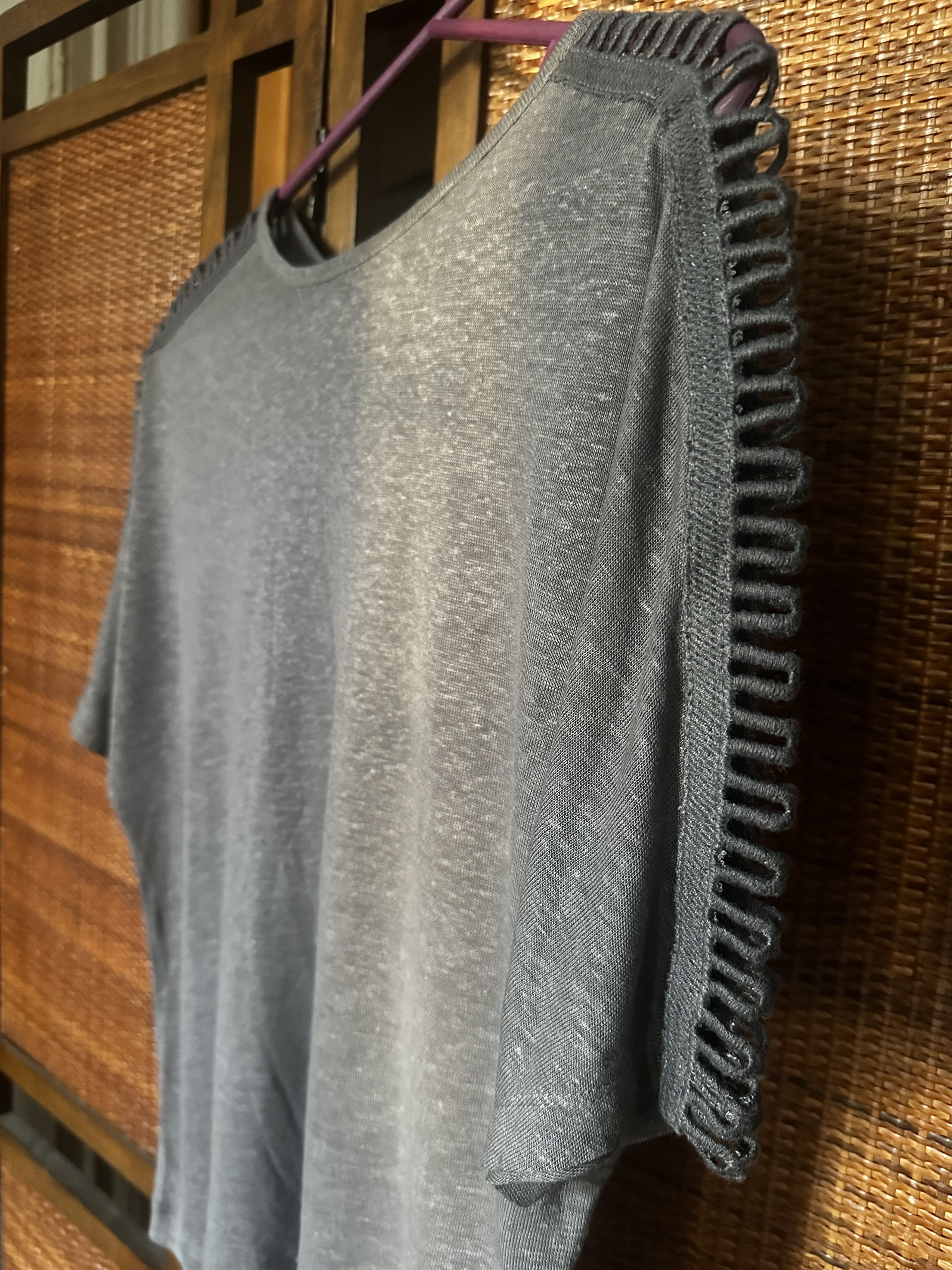Zara Zara Collection sheer gray short sleeve top w/cutout slits Size M / US 6-8 / IT 42-44 - 4 Thumbnail