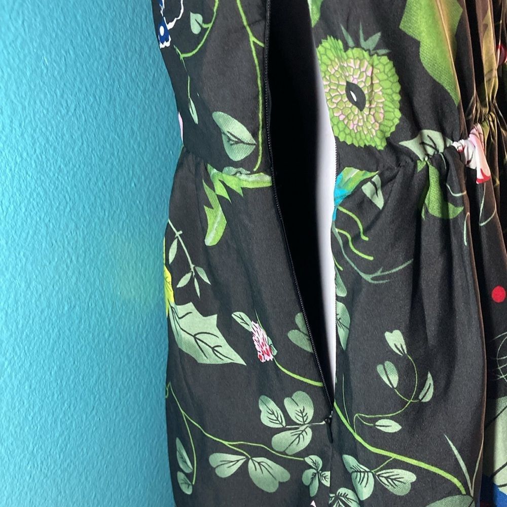 Yuri Yumi Kim Leaf Print Dress Size 2 US Side Zip Fit & Flare Min Size XS / US 0-2 / IT 36-38 - 11 Thumbnail