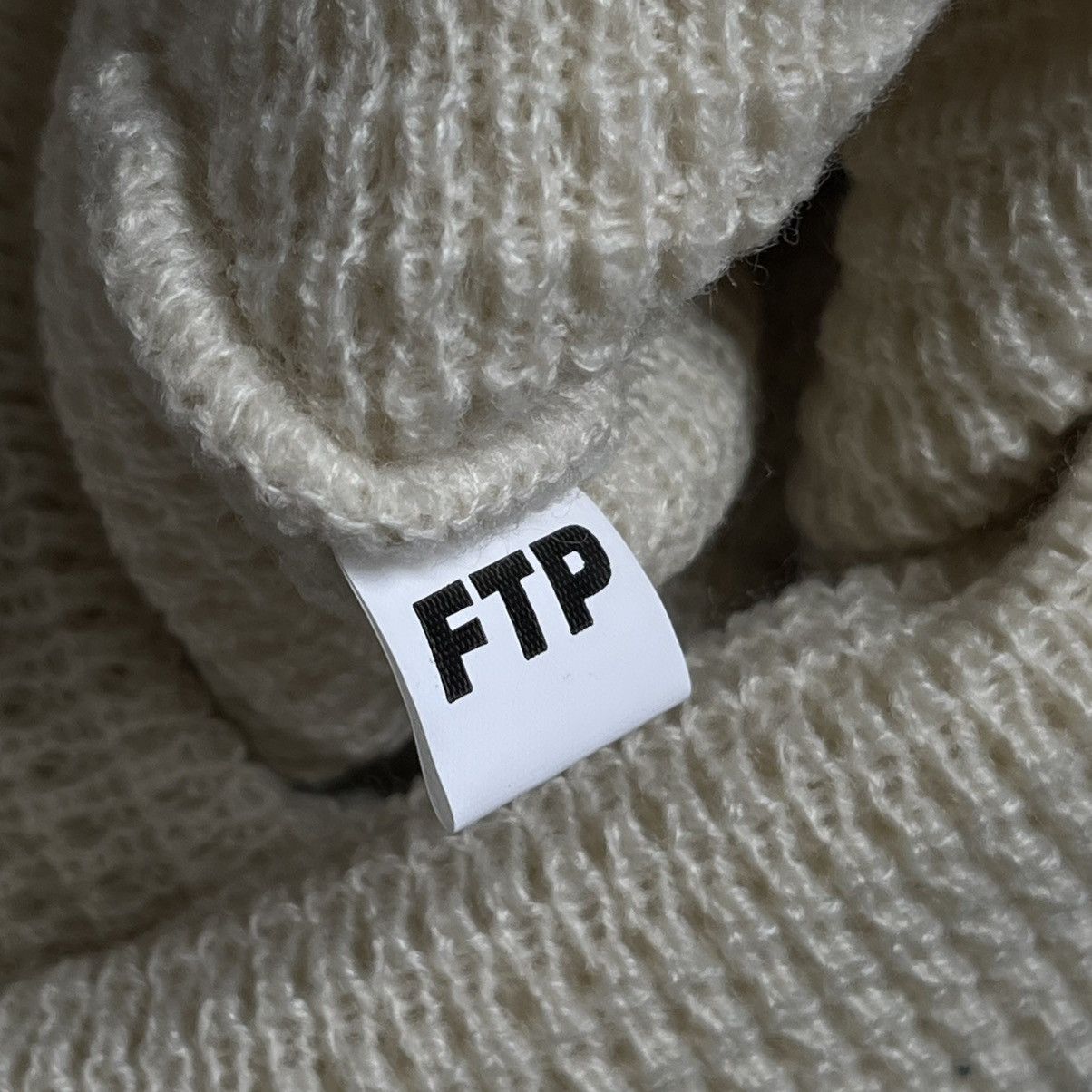 Fuck The Population 2023’ Fuck The Population FTP Logo Waffle Knit Beanie Cream Size ONE SIZE - 3 Thumbnail