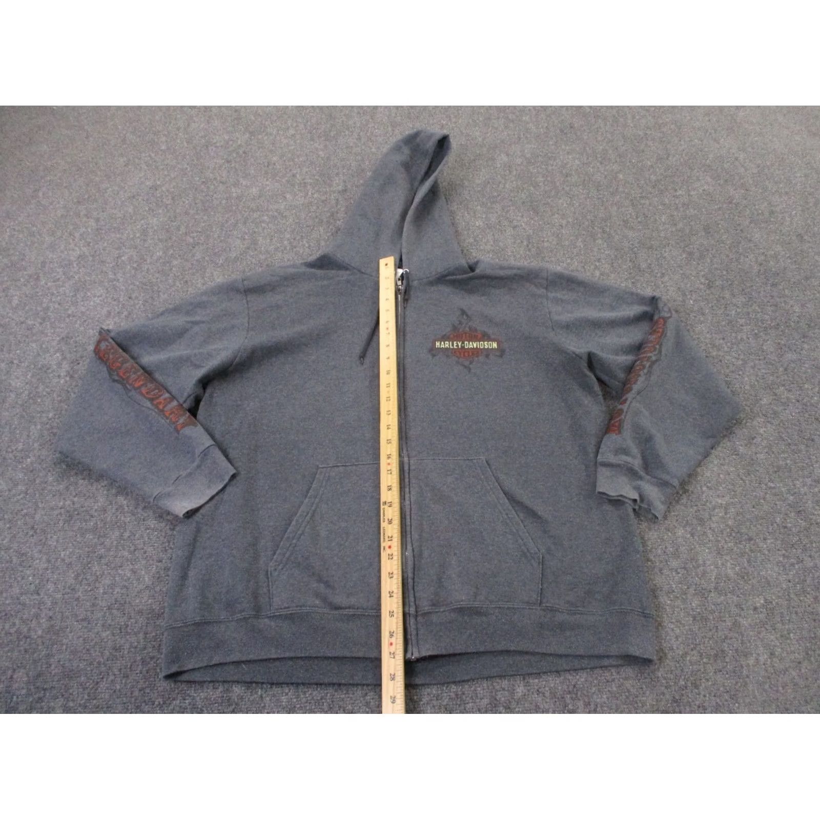 Harley Davidson Harley-Davidson Jacket Men XL Legendary Logo Windbreaker Hooded Full Zip Pockets Gray Biker Riding Vintage? Size US XL / EU 56 / 4 - 3 Thumbnail