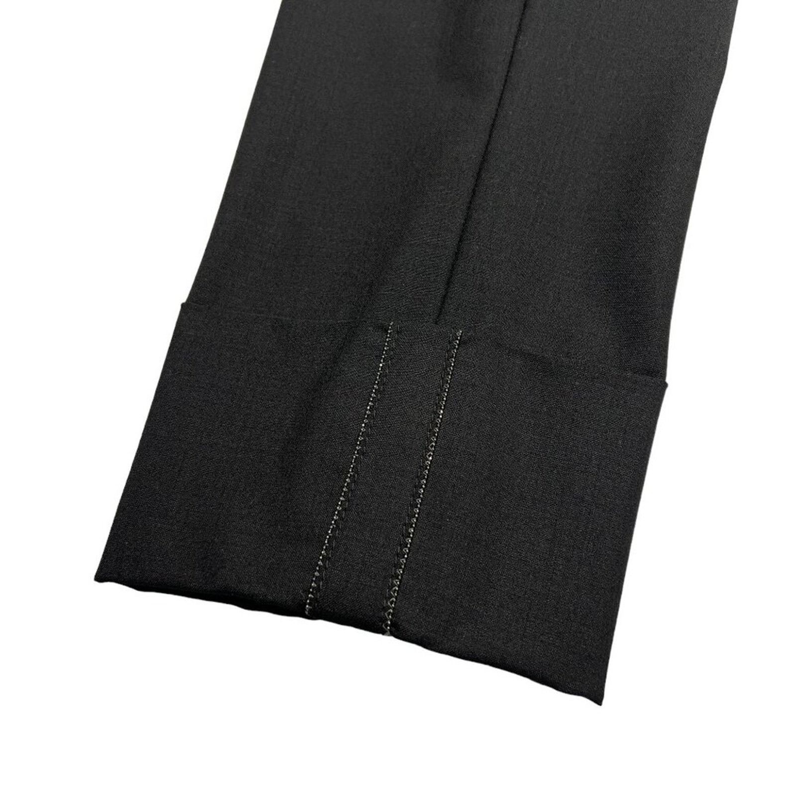Brunello Cucinelli Brunello Cucinelli Wool Monili Wide Pant Black Size 6 Size 28" / US 6 / IT 42 - 4 Thumbnail