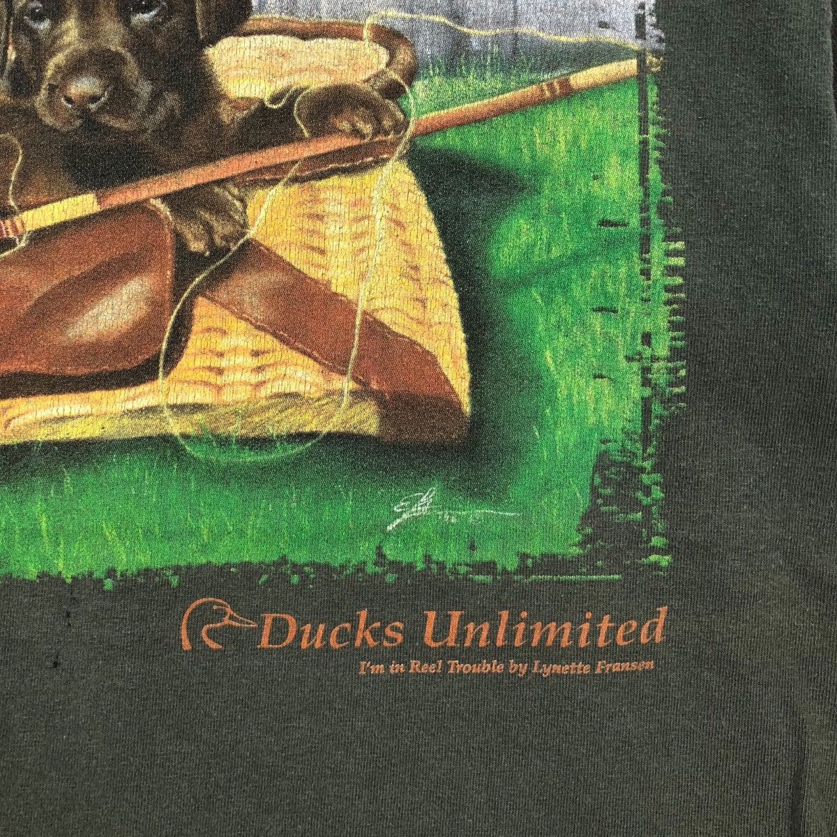 Vintage Vintage Duck Unlimited Lynette Fransen Dog Art T-Shirt Size US M / EU 48-50 / 2 - 3 Thumbnail
