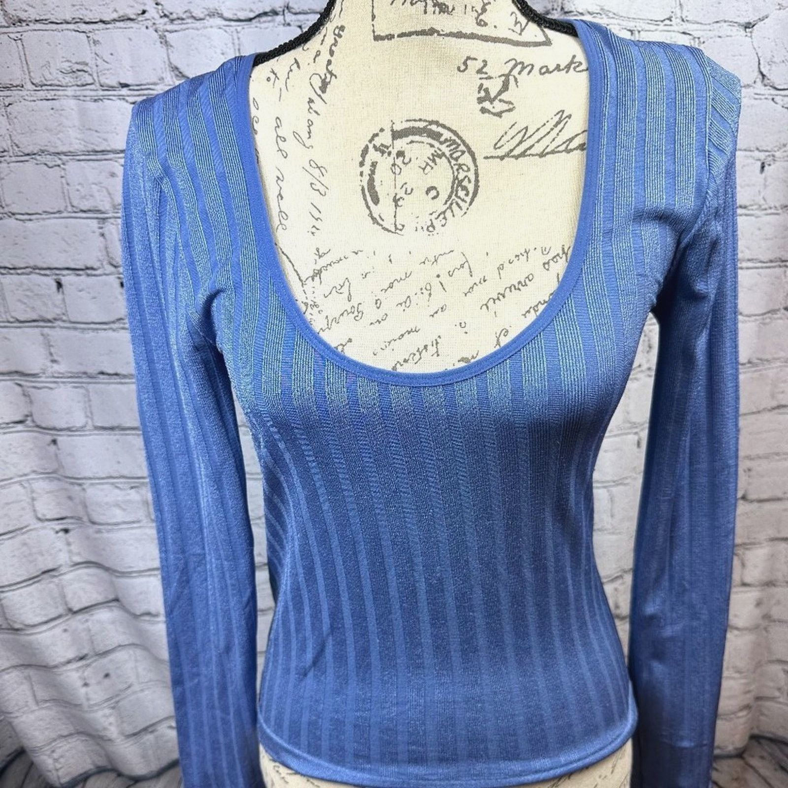 Free People Free People Scoop Long Sleeve Lucky U Layering Top Blue M/L Size L / US 10 / IT 46 - 7 Thumbnail