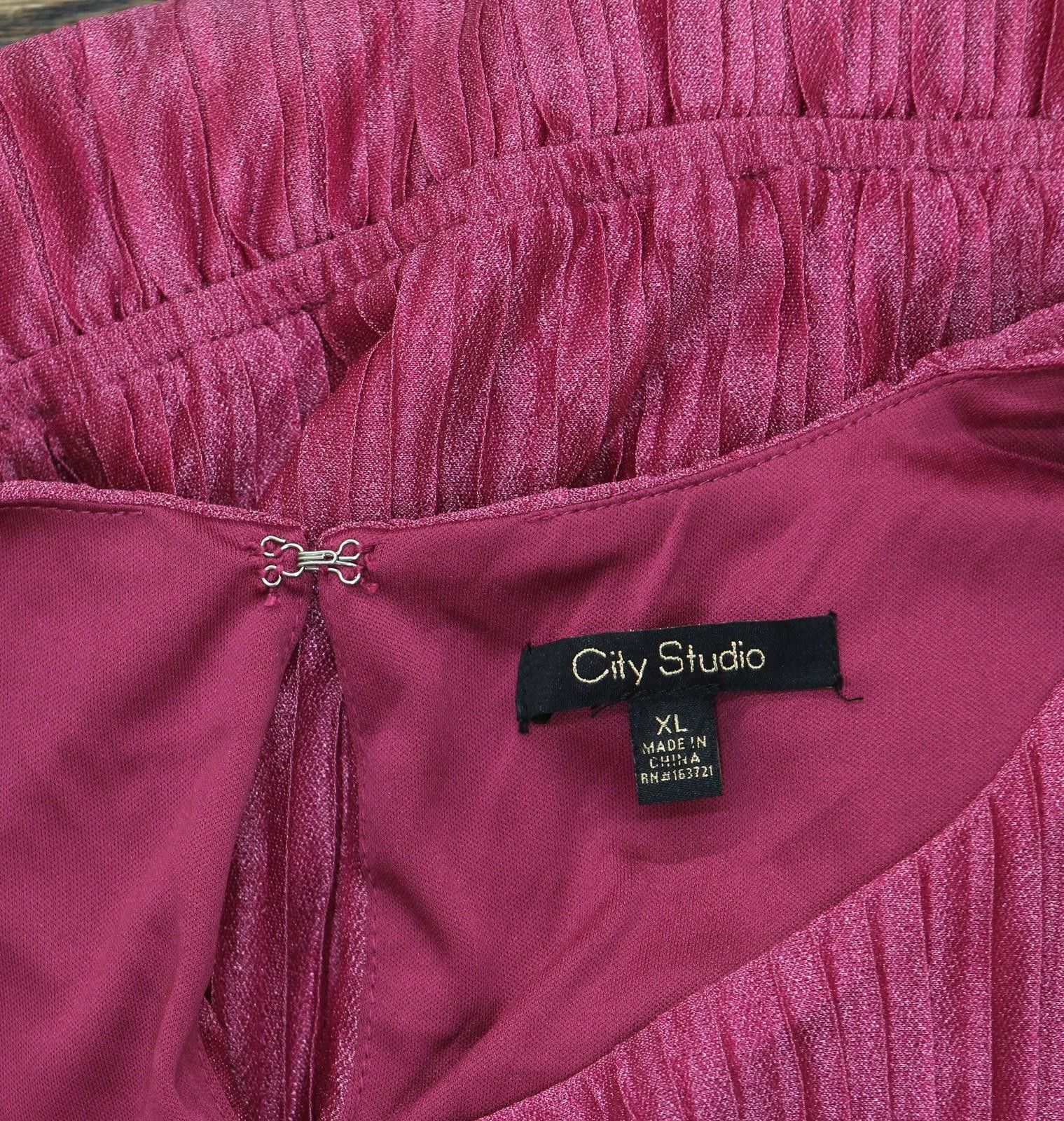 Other Nwt City Studios Pleated Dress 2389mz8at1 Magenta Pink Xl Size XL / US 12-14 / IT 48-50 - 4 Thumbnail