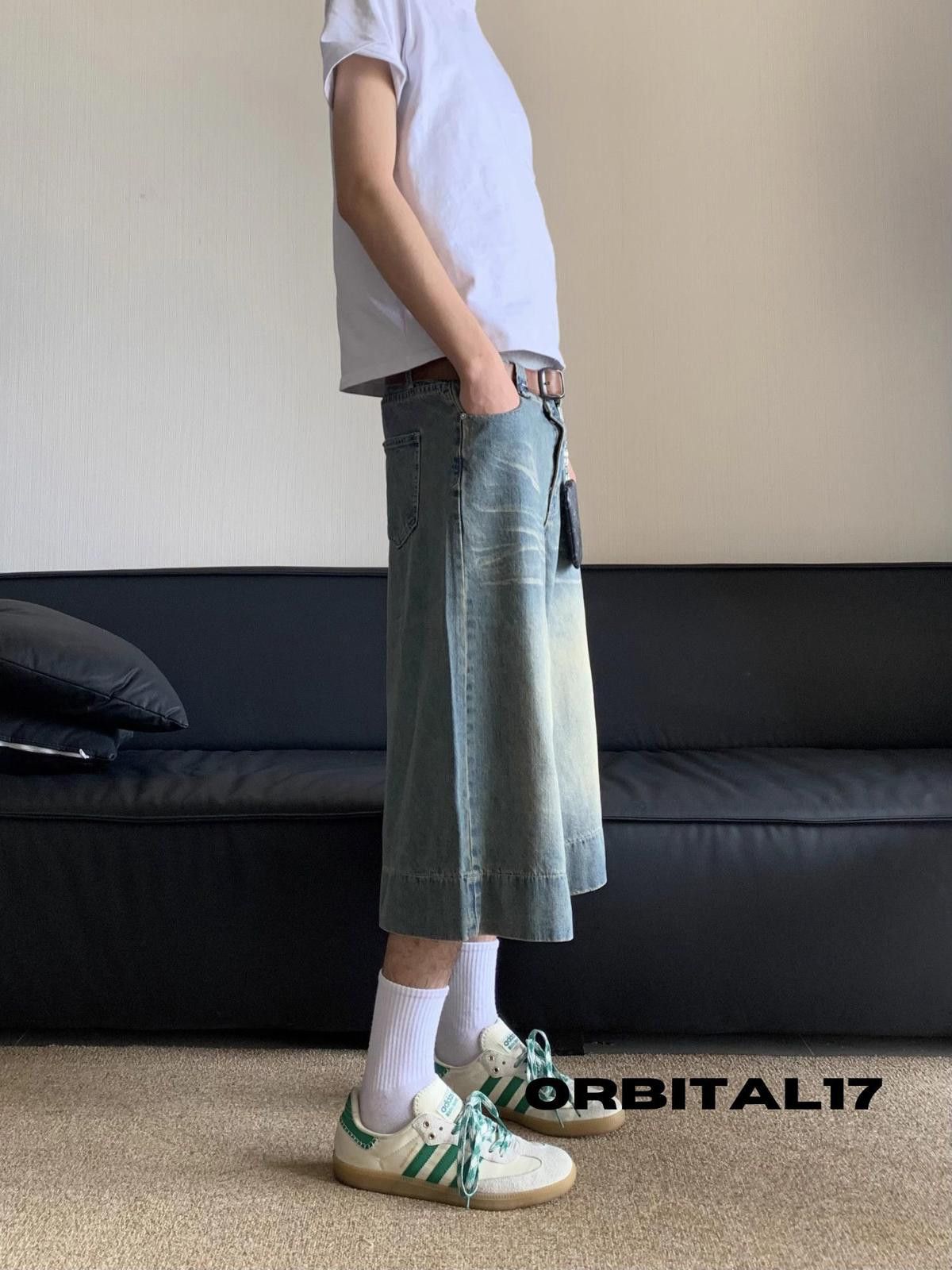 Jean Blue Washed Baggy Denim Jorts Size US 28 / EU 44 - 3 Thumbnail