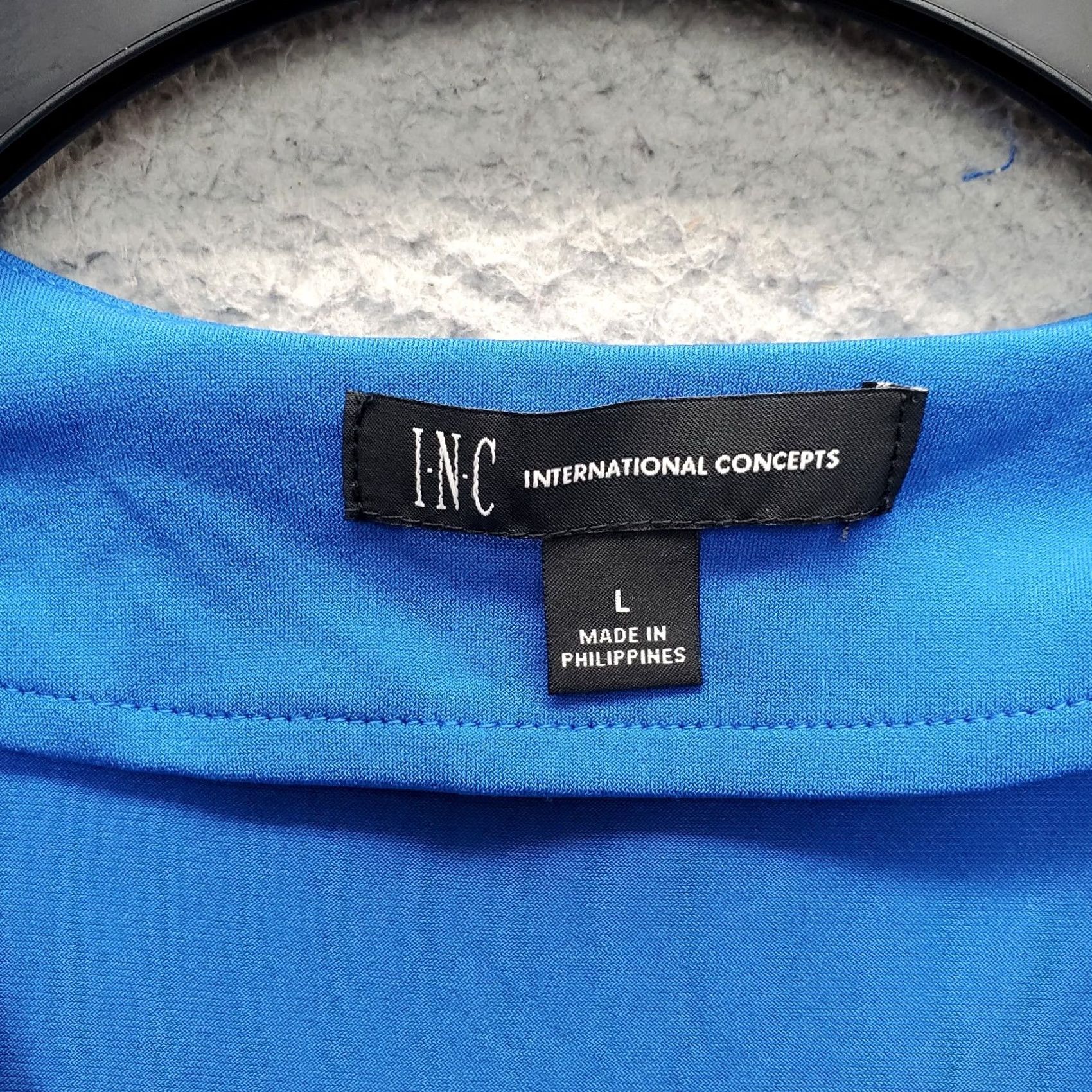 Vintage INC International Concepts Blouse Womens L Blue Knot-Hem Faux-Wrap Shirt 100160041 Size L / US 10 / IT 46 - 5 Thumbnail