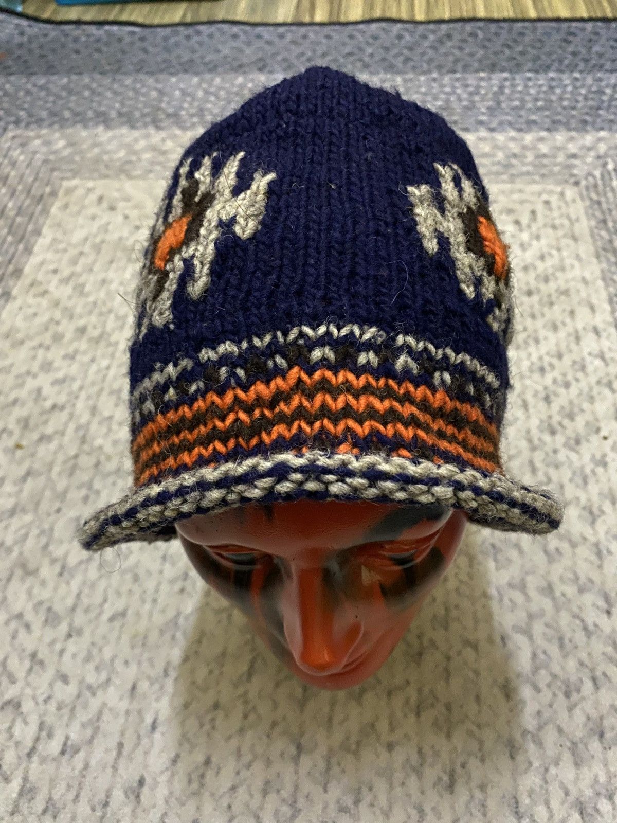 Aztech Mountain × Japanese Brand × Native GAIJIN MADE AZTEC ORTEGA KNIT BEANIE HAT MADE IN PERU Size ONE SIZE - 2 Thumbnail