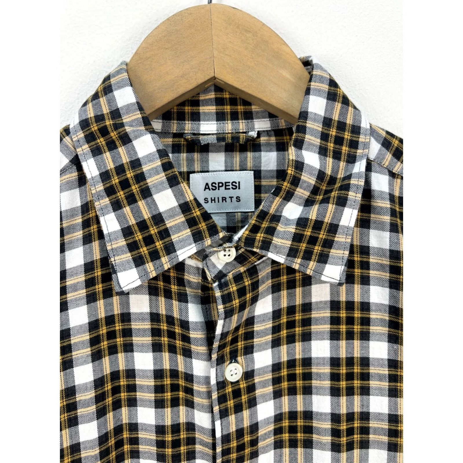 Aspesi Aspesi Italy Shirt Mens 38/15 Plaid Long Sleeve, Multicolor, Dress Shirt, Casual Cotton, Button-Down Collar, 38/15, Regular Fit, Mens Size US M / EU 48-50 / 2 - 2 Thumbnail