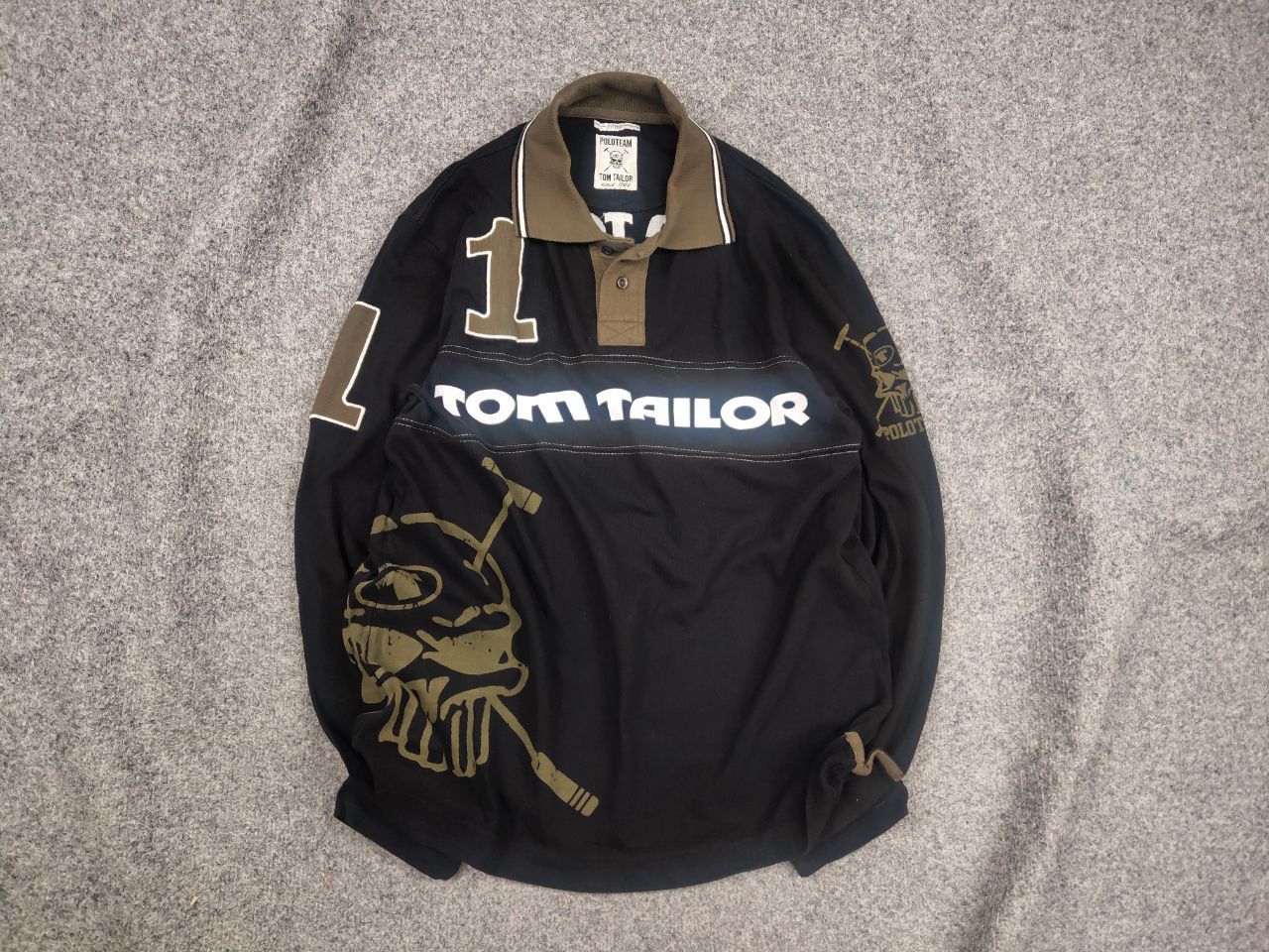 Tom Tailor Tom Tailor Vintage Skull Long sleeve Polo Ralph lauren Y2K Size US L / EU 52-54 / 3 - 1 Thumbnail
